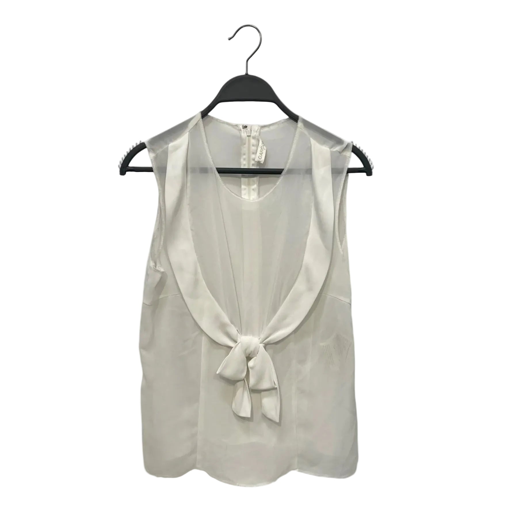 COMME des GARCONS/SL Blouse/S/Silk/WHT/bow front detail sleeveless view 1