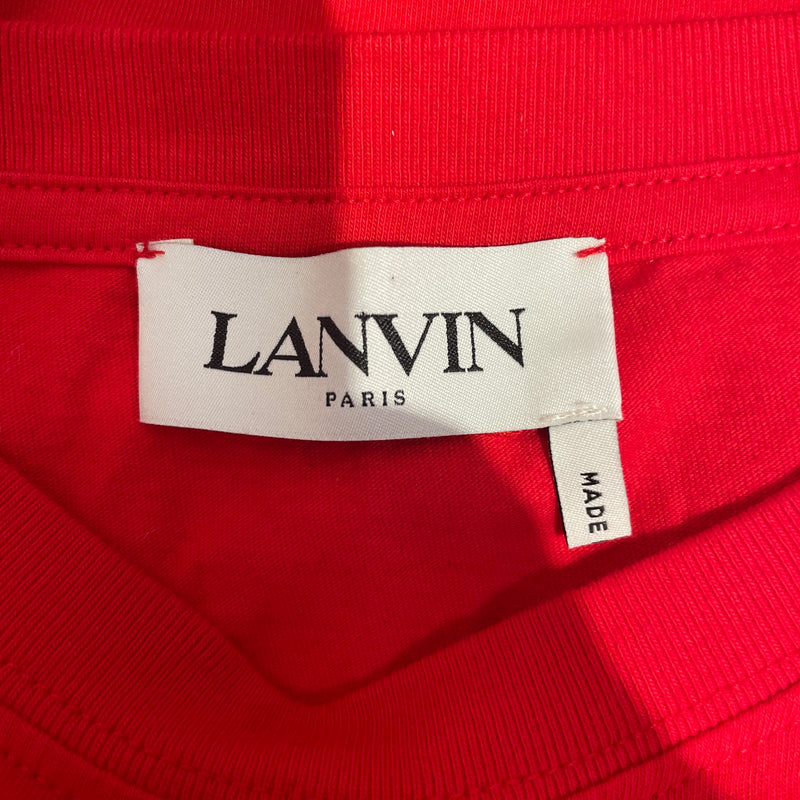 LANVIN/T-Shirt/XL/Cotton/RED/Graphic/Pyramid Logo Tee