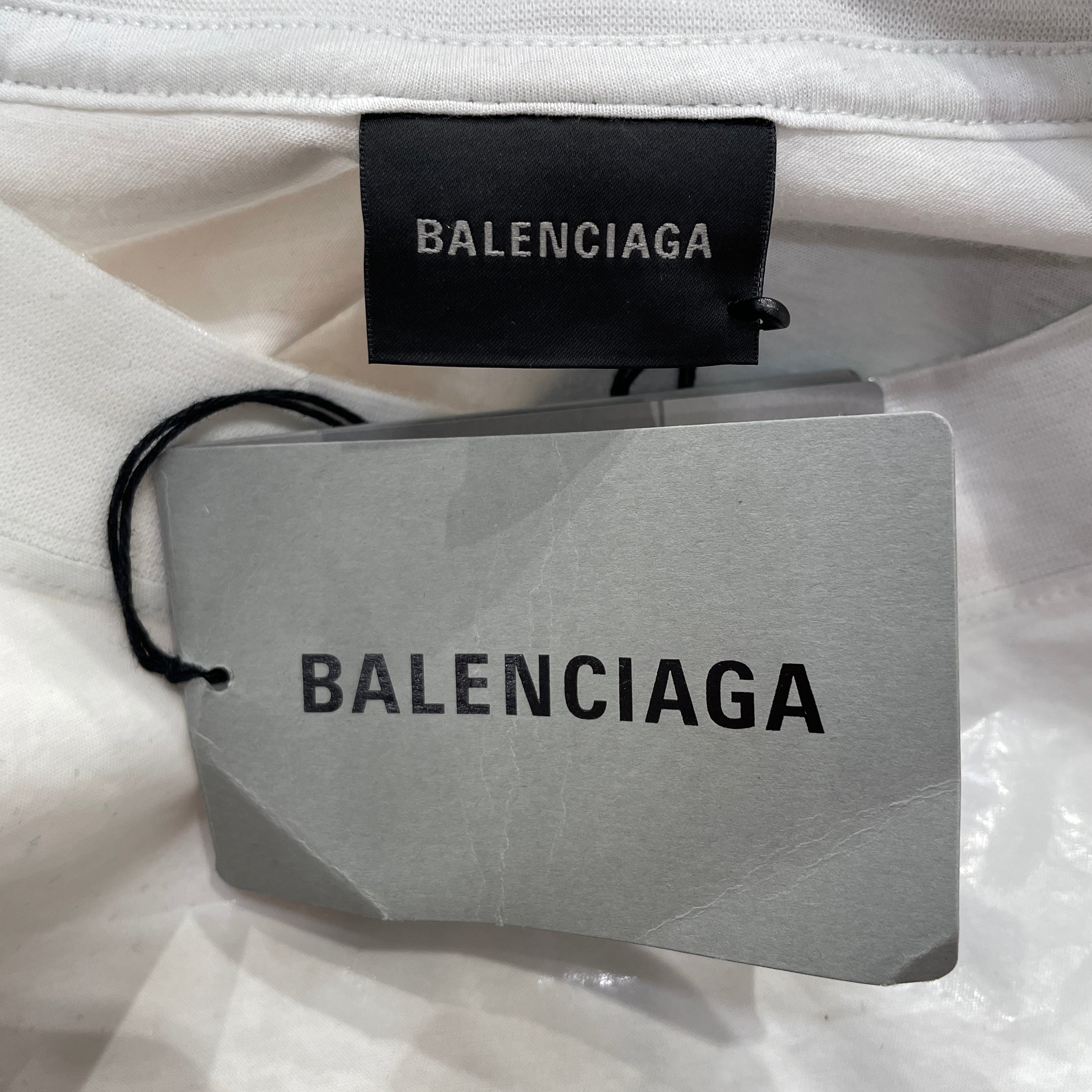 BALENCIAGA/Sweatshirt/3/WHT/ERROR 404 PLASTIC SWEATSHIRT view 4