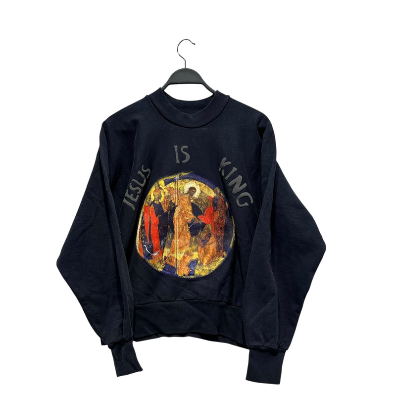 KANYE WEST/Sweater/L/Cotton/BLK/KANYE JESUS IS KING CREWNECK
