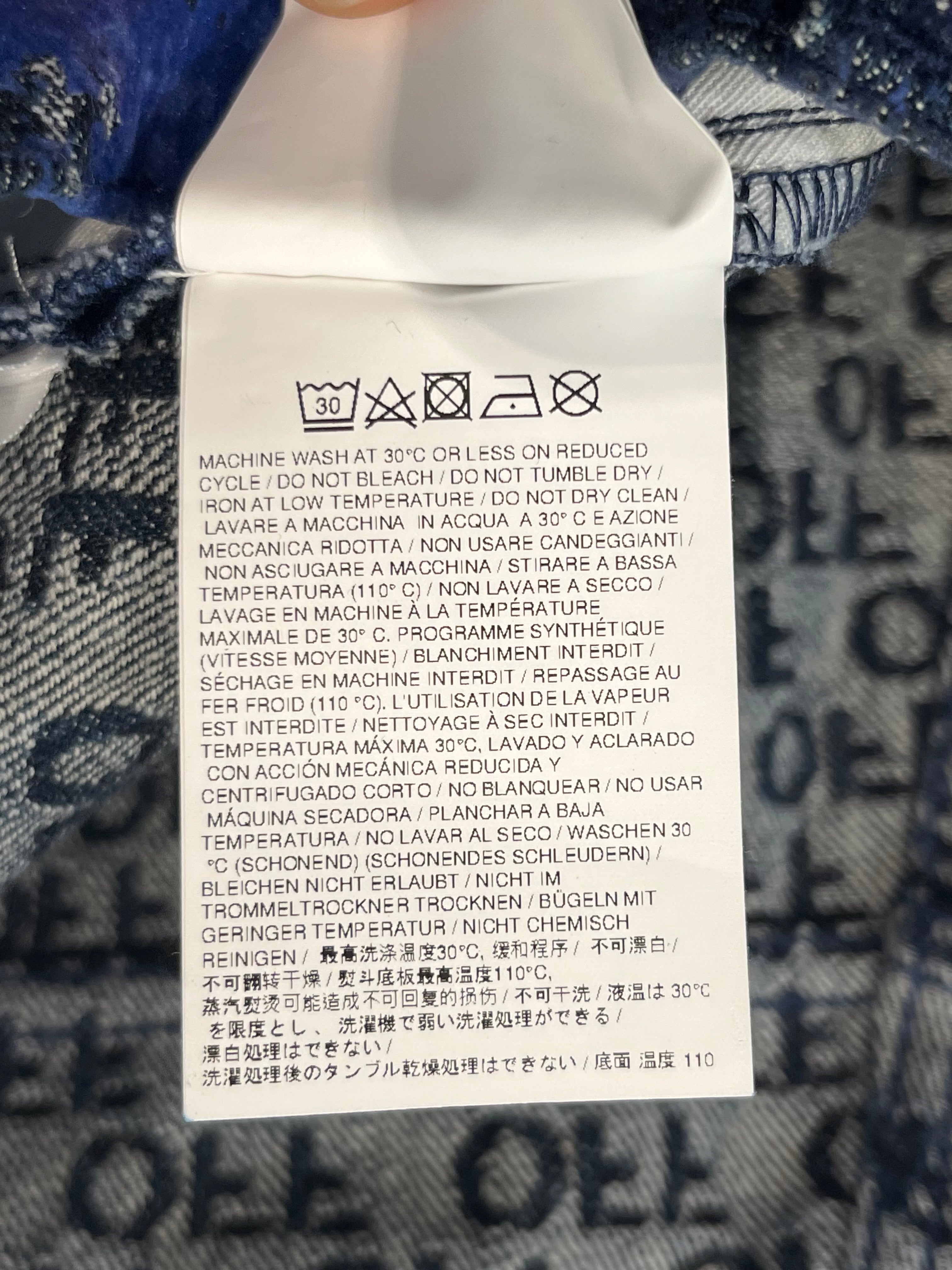 OFF-WHITE/Straight Pants/34/Cotton/BLU/Button Fly/All Over Print/OMYA177 jacquard jeans view 4