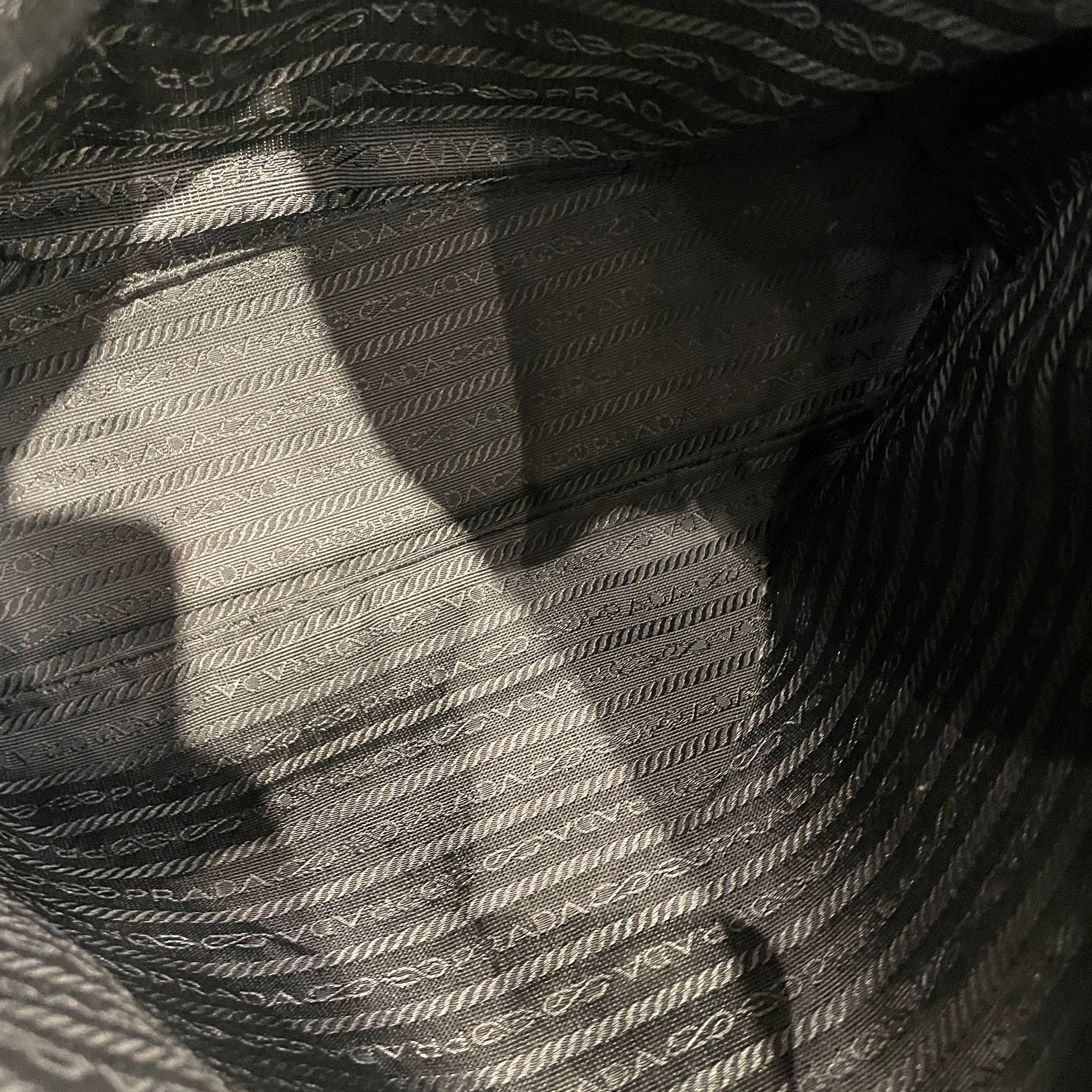 PRADA/Tote Bag/Leather/BLK/OUTER LEATHER LOGO view 5