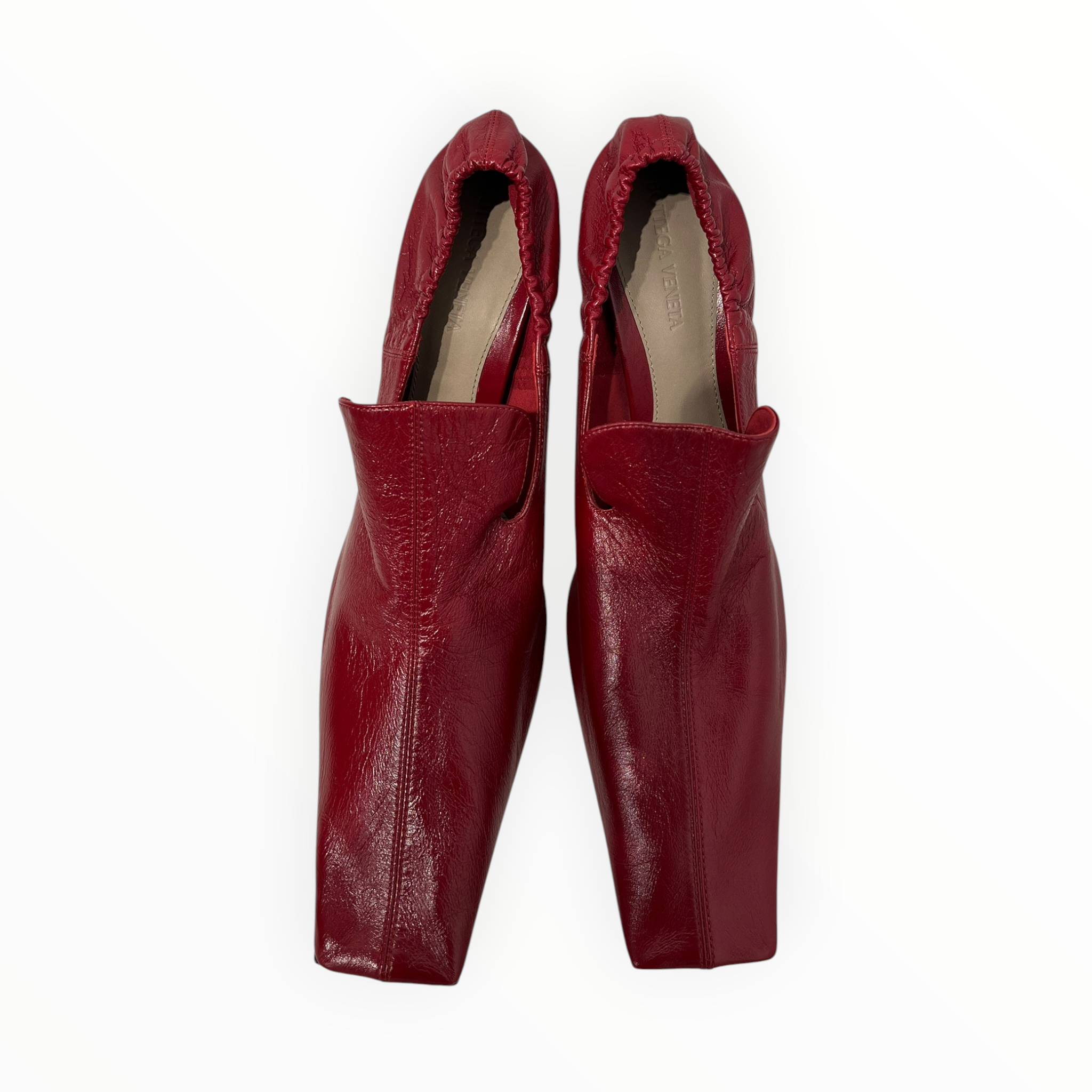 BOTTEGA VENETA/Heels/Leather/RED/RED LOAFER PUMPS/GLOSSY NAPA view 3