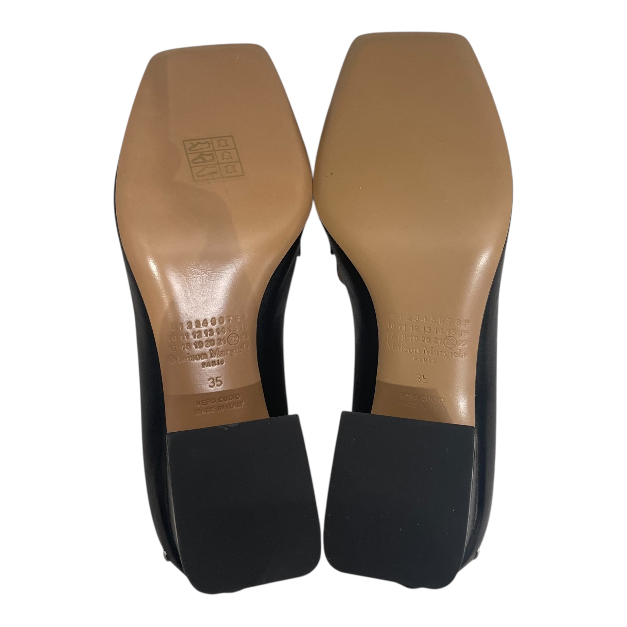 Maison Margiela/Heels/EU 35/Leather/BLK/CUT OUT HEEL SQUARE TOE HEEL view 5