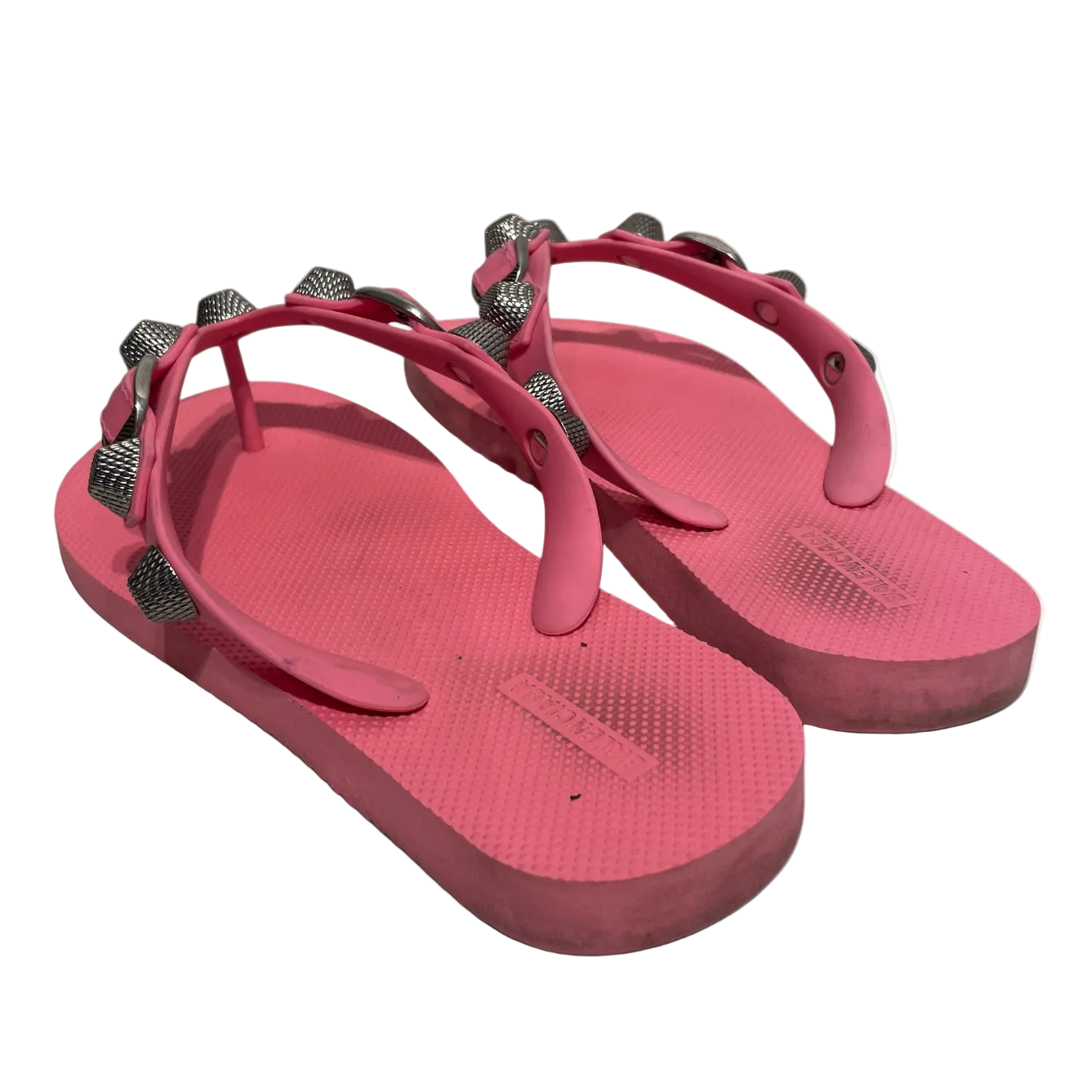 BALENCIAGA/Sandals/EU 37/PNK/U-Tip/STUDDED FLIP FLOPS view 2