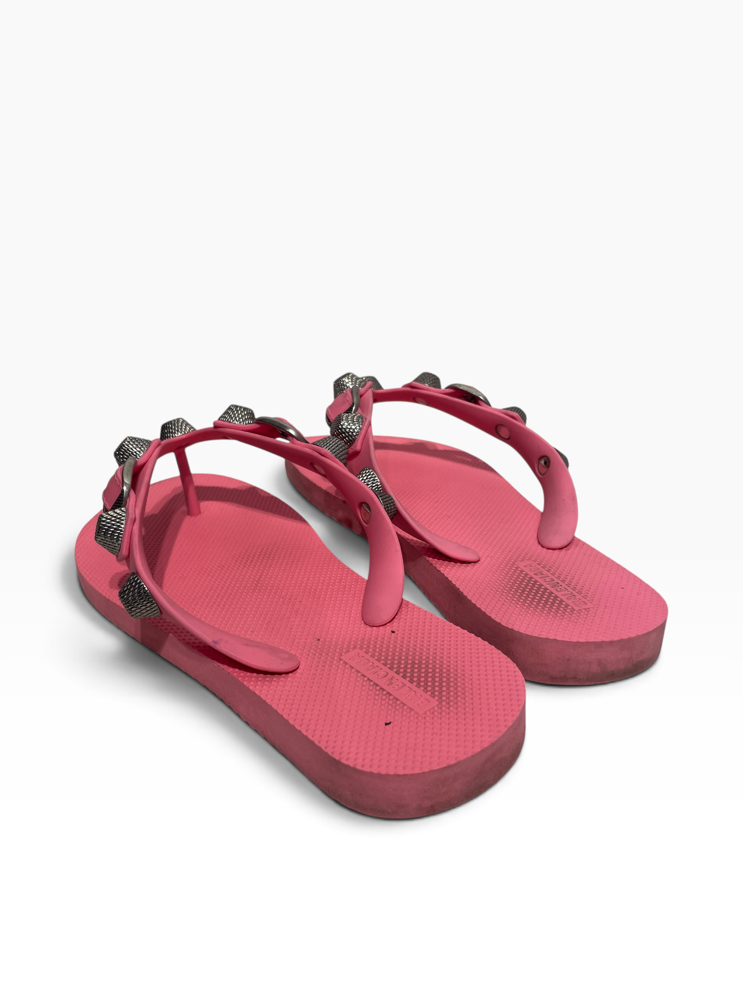 BALENCIAGA/Sandals/EU 37/PNK/U-Tip/STUDDED FLIP FLOPS view 2