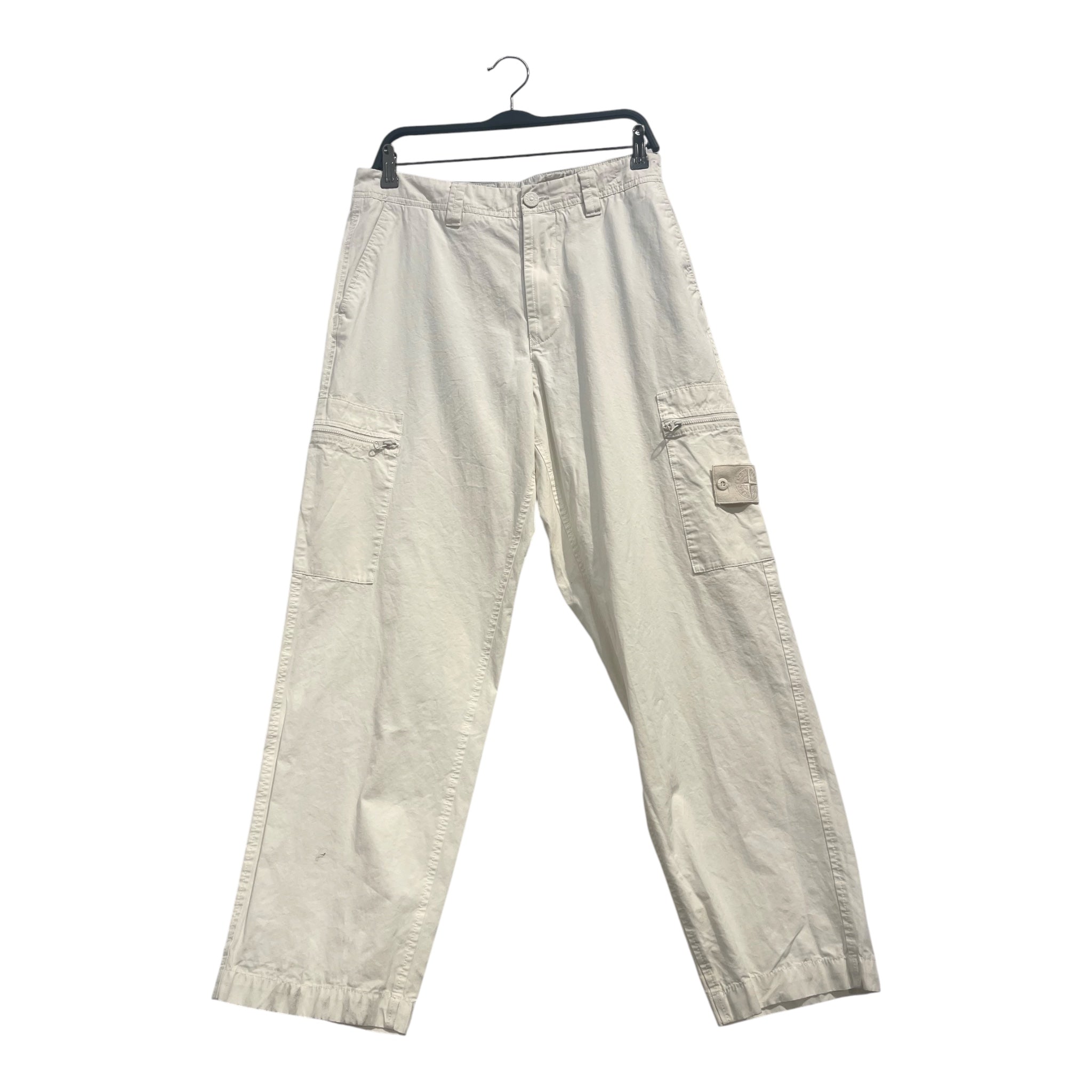 STONE ISLAND/Cargo Pants/33/Cotton/CRM/High-waisted/MONOTONAL view 1