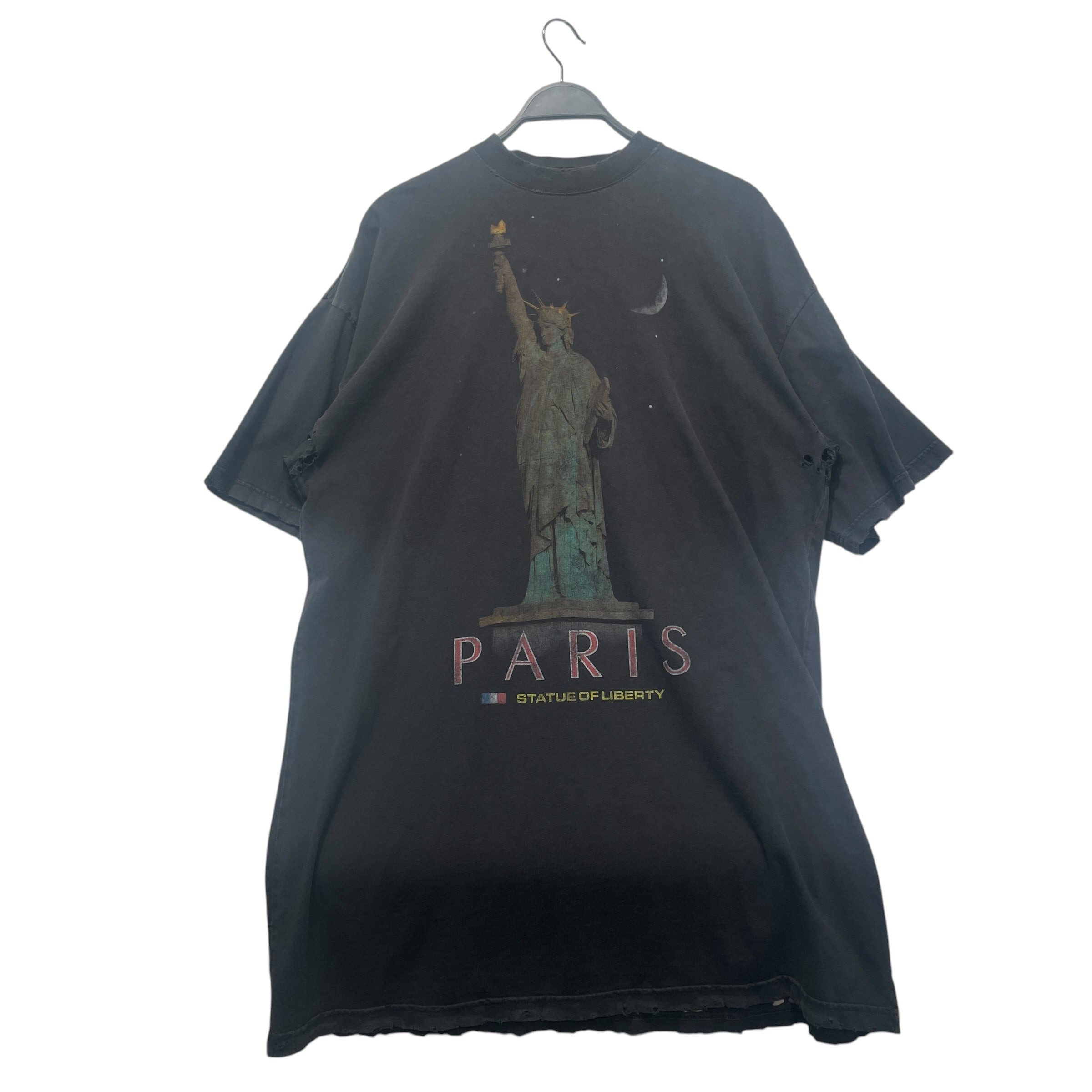 BALENCIAGA/T-Shirt/1/Cotton/GRY/Statue of liberty T shirt view 1