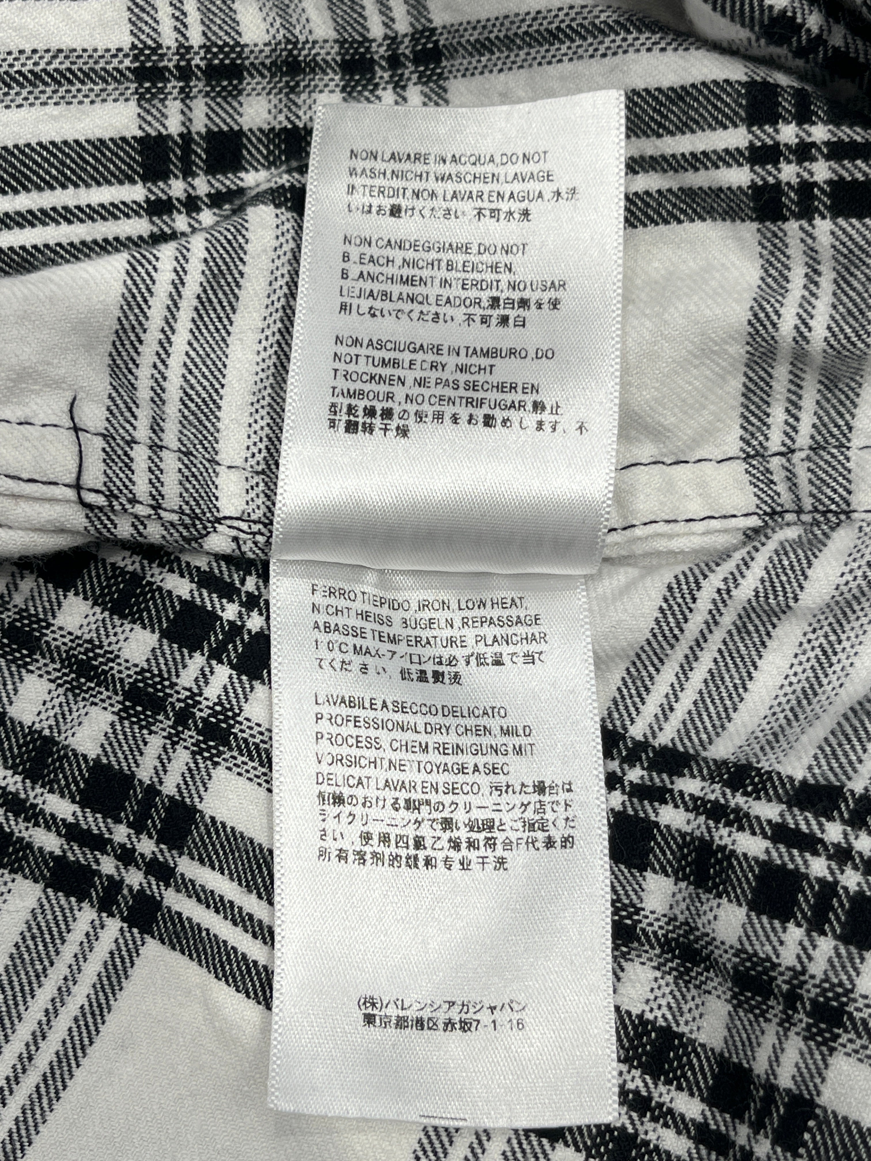 BALENCIAGA/Flannel Shirt/M/Cotton/WHT/Plaid/ view 5