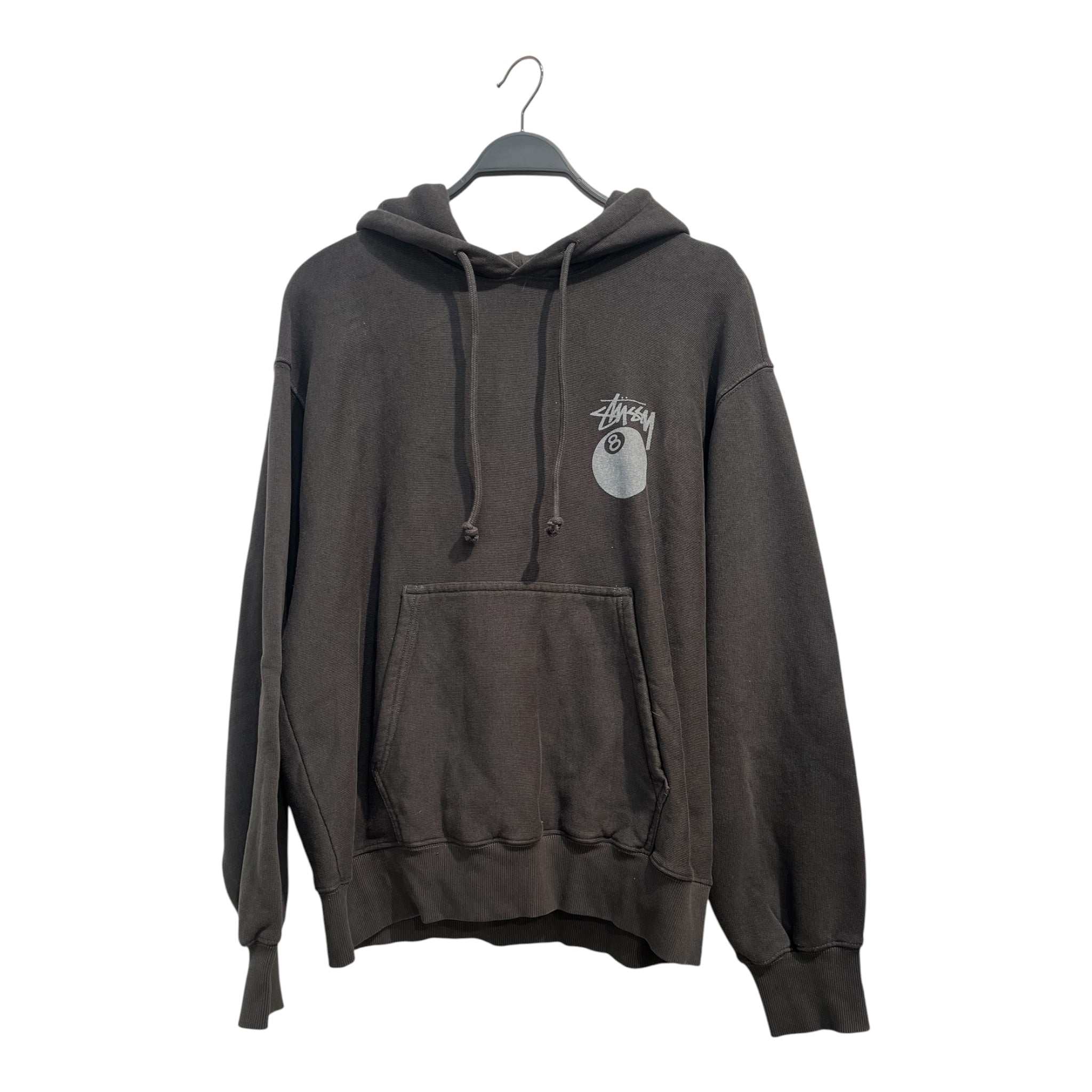 STUSSY/Hoodie/S/Cotton/BLK/8 ball logo view 1
