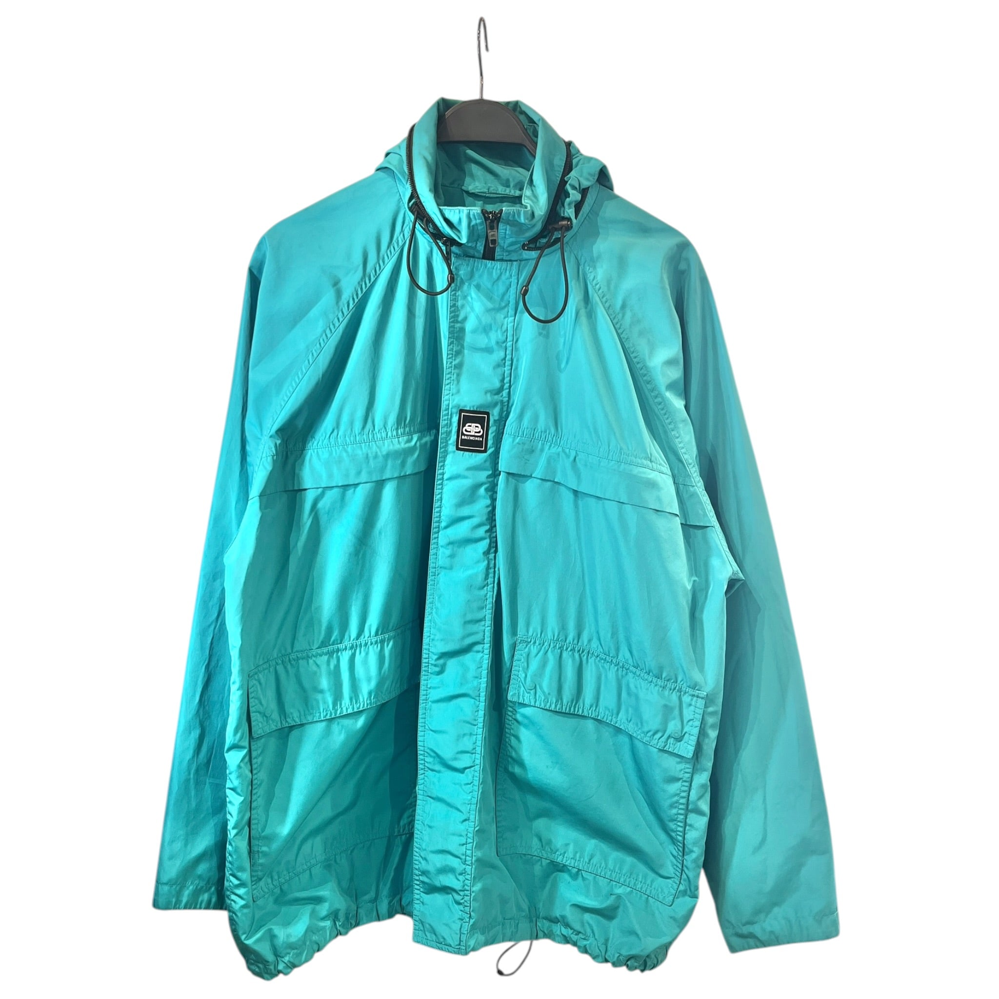 BALENCIAGA/Windbreaker/44/Polyester/BLU/Pullover/LOGO PARKA view 1