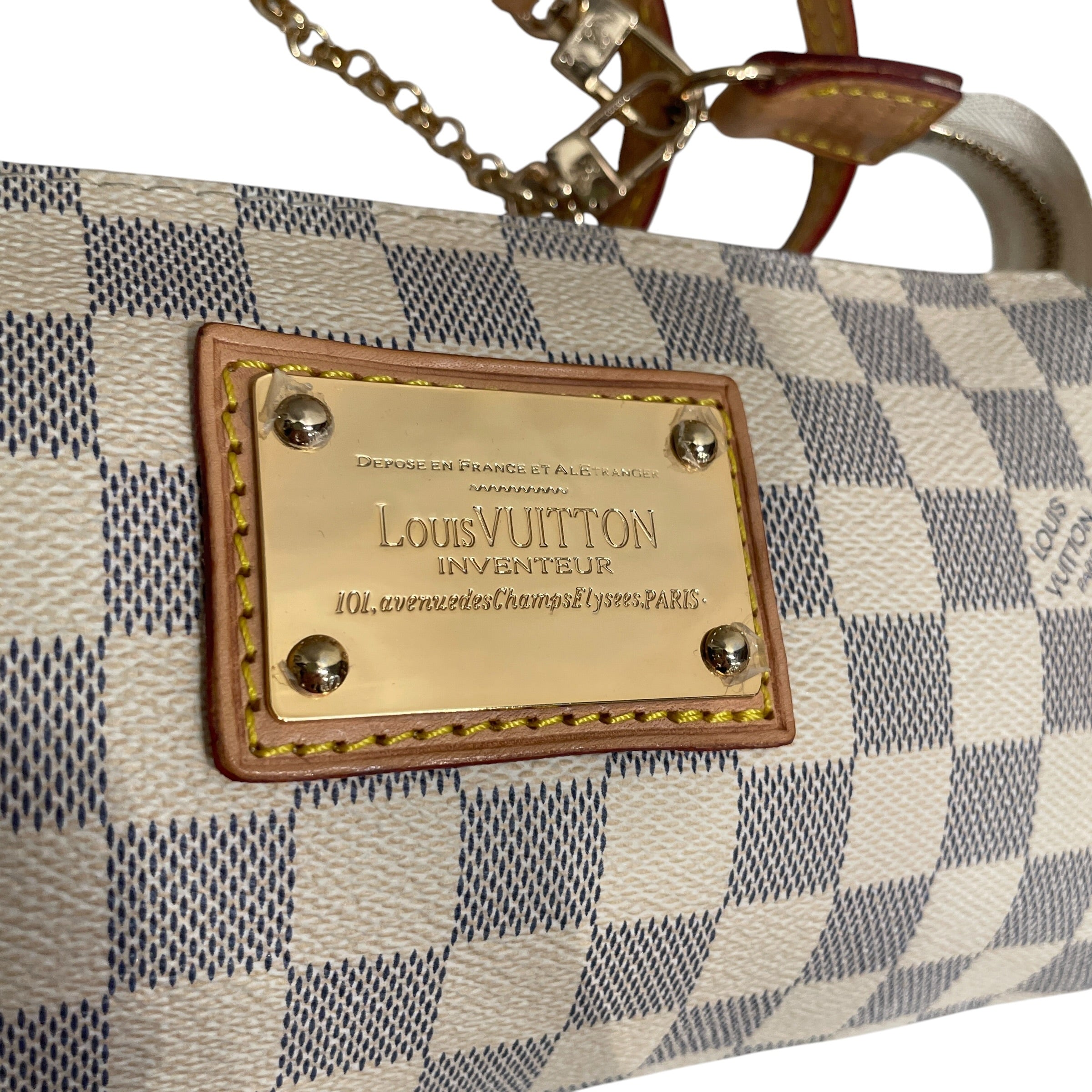 LOUIS VUITTON/Hand Bag/Glen Check/Leather/WHT/DAMIER AZUR EVA view 4