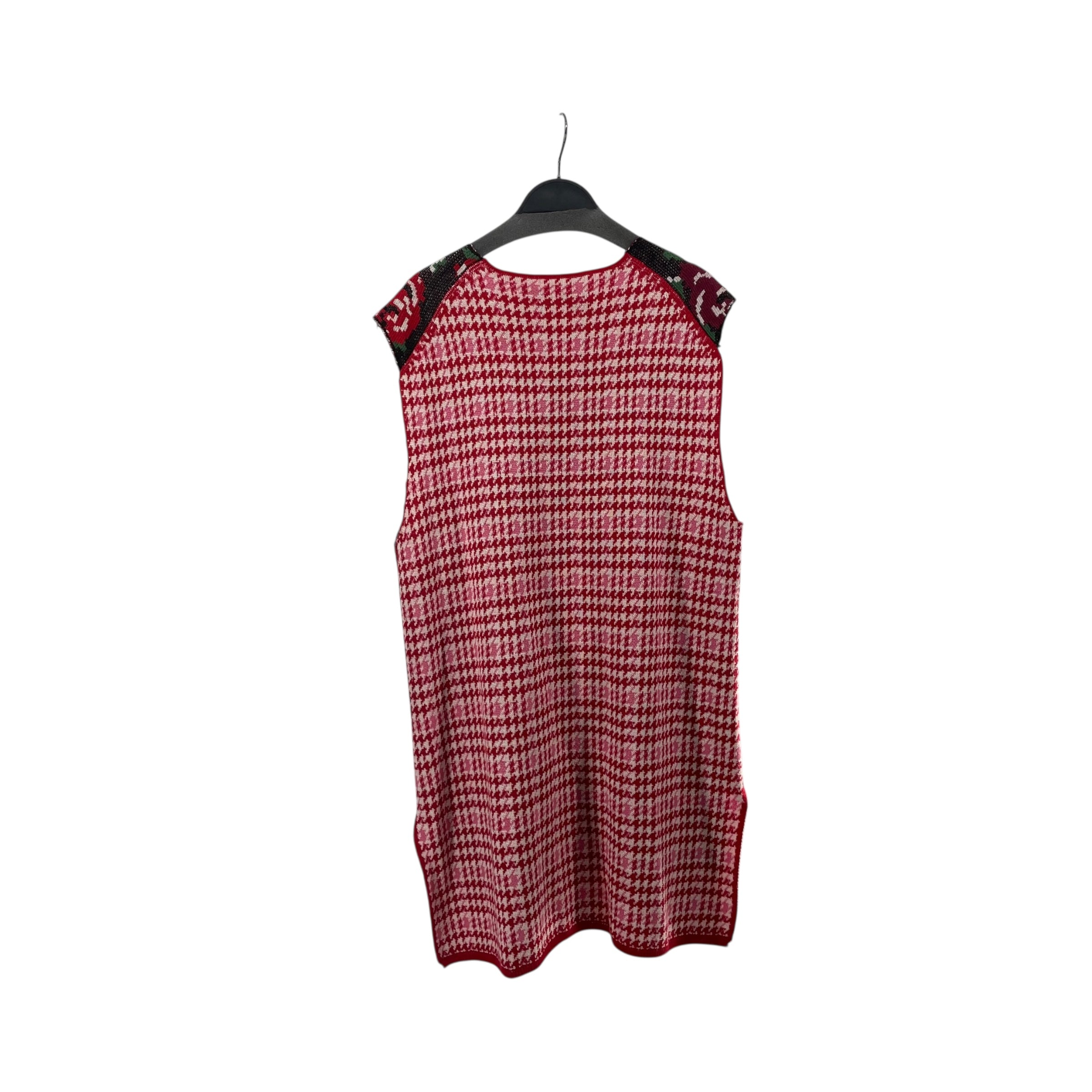 COMME des GARCONS HOMME PLUS/Knitted Vest/M/All Over Print/Wool/RED/FLORAL KNITTED view 2