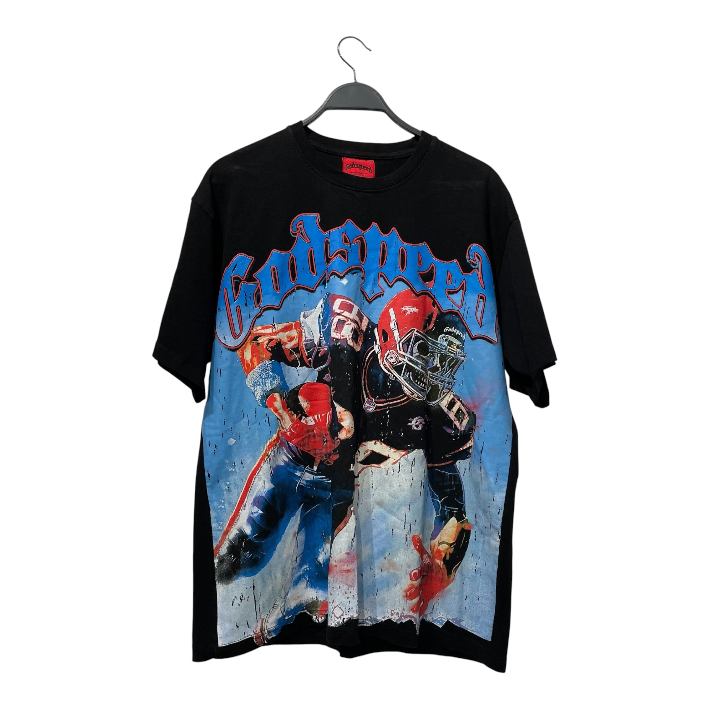 GODSPEED NEW YORK/T-Shirt/M/Cotton/BLK/Graphic/football view 1
