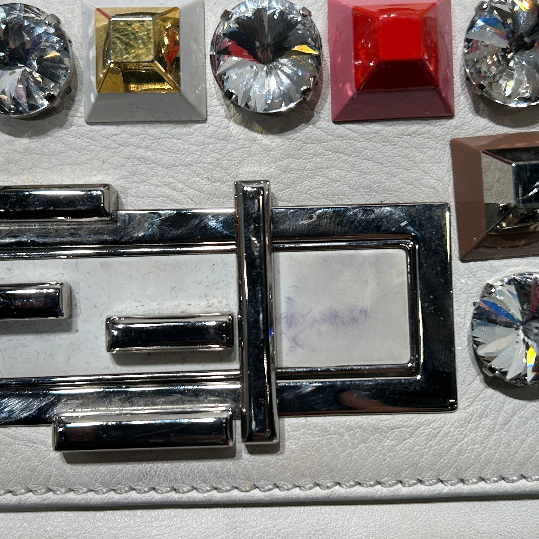 FENDI/Bag/WHT/RAINBOW GEMSTONE DETAILS view 5