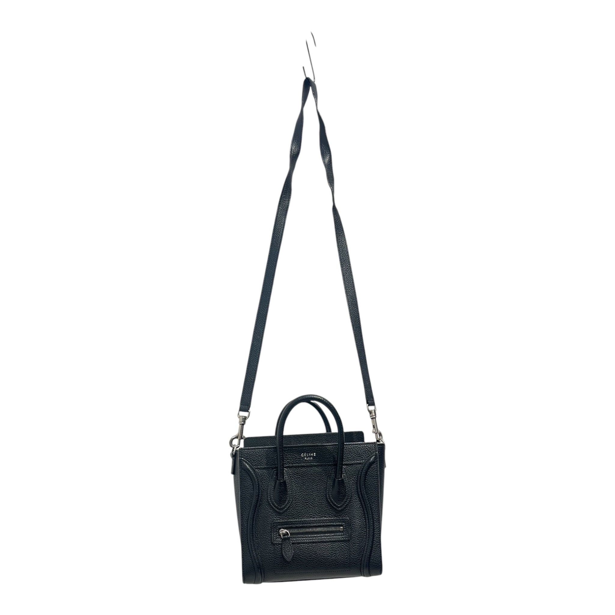 CELINE/Hand Bag/Leather/BLK/BLACK LEATHER NANO LUGGAGE BAG view 1