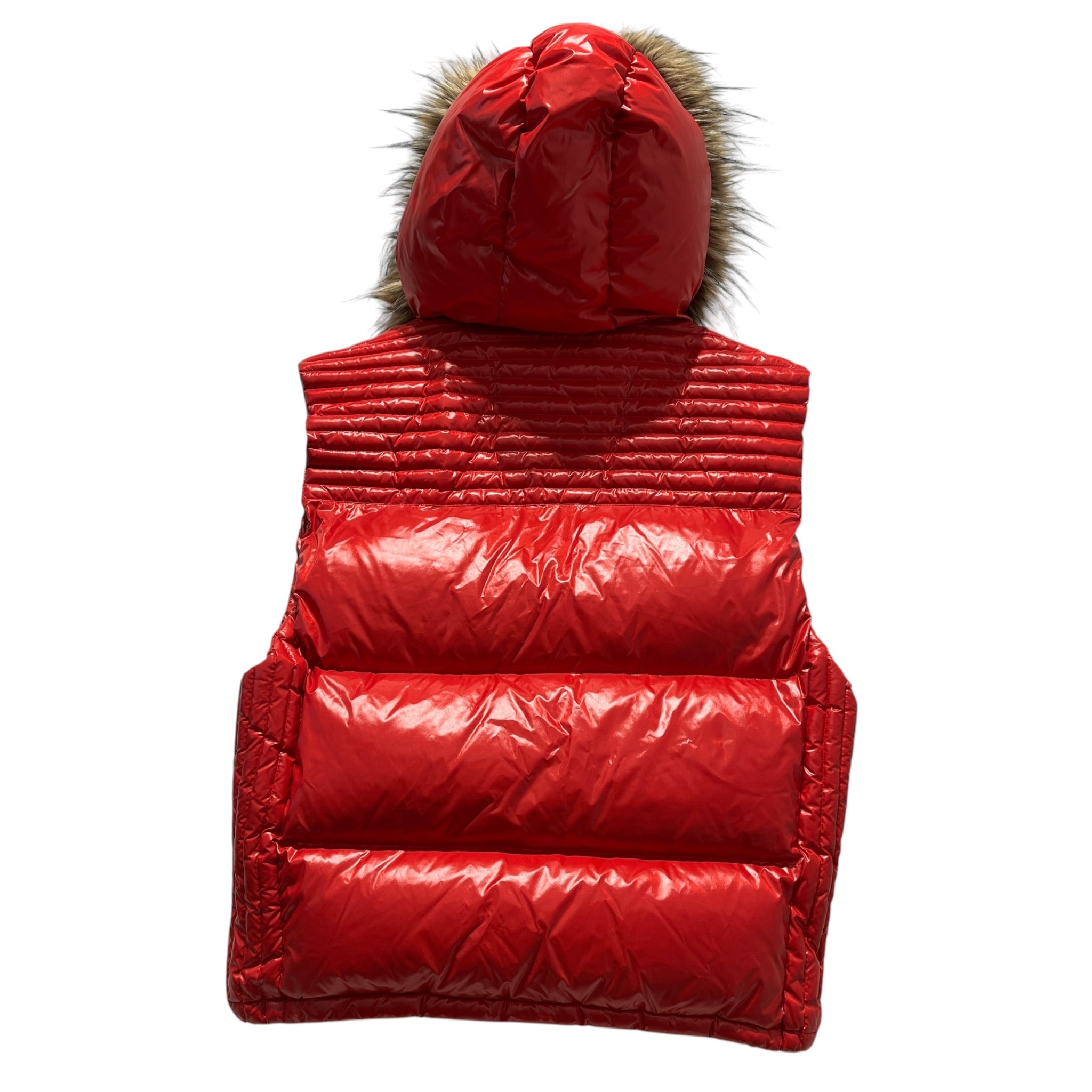 BREATH/Puffer Vest/XL/Polyester/RED/Fur Hooded Bright Red Puffer view 2