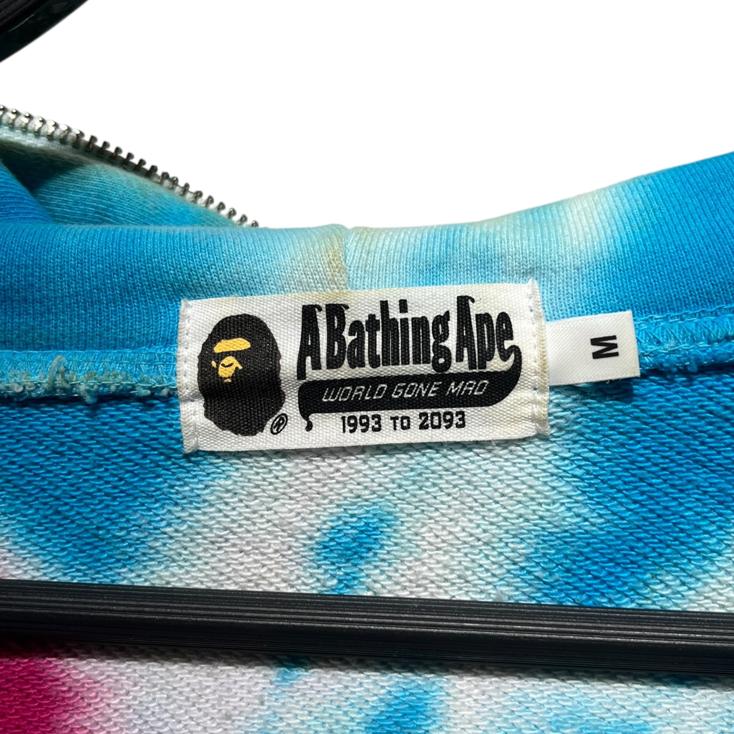 A BATHING APE/Zip Up Hoodie/M/All Over Print/Cotton/MLT/TIE DYE PONR HOOD view 3