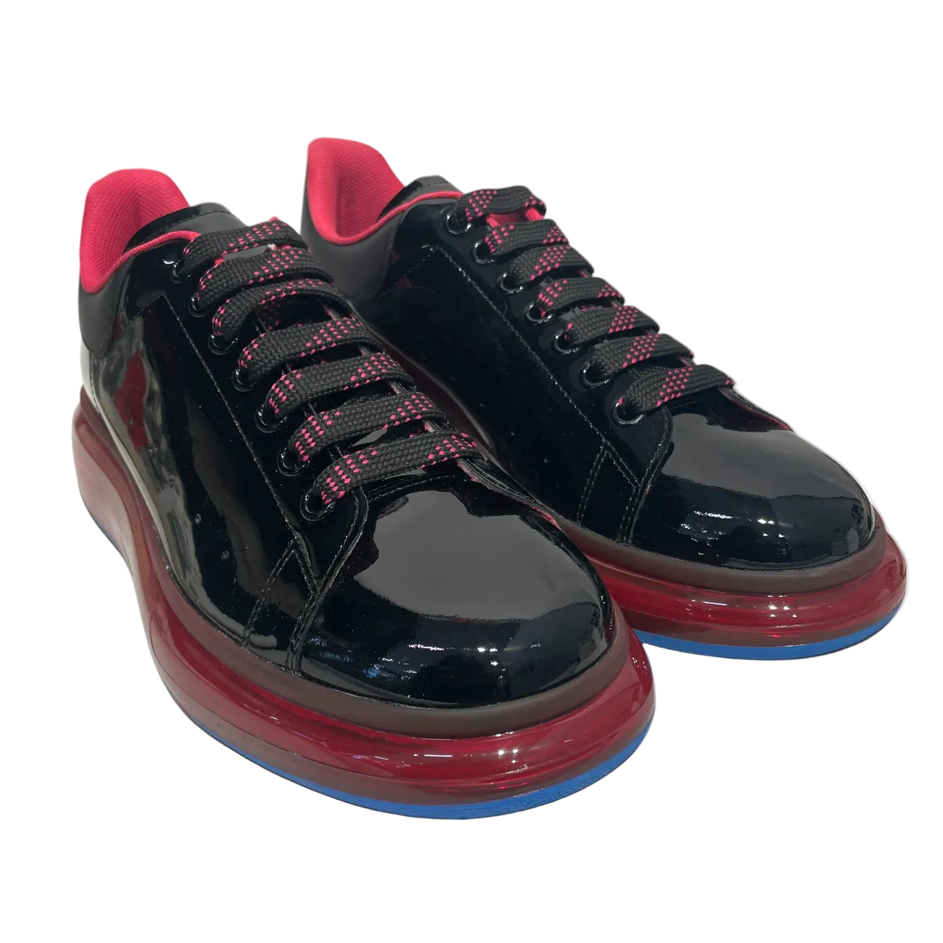 Alexander McQueen/Low-Sneakers/EU 44/Leather/BLK/BLK/PNK view 1