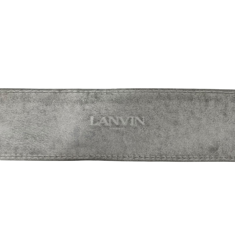 LANVIN/Belt/Leather/WHT/BLK + MAROON FELT