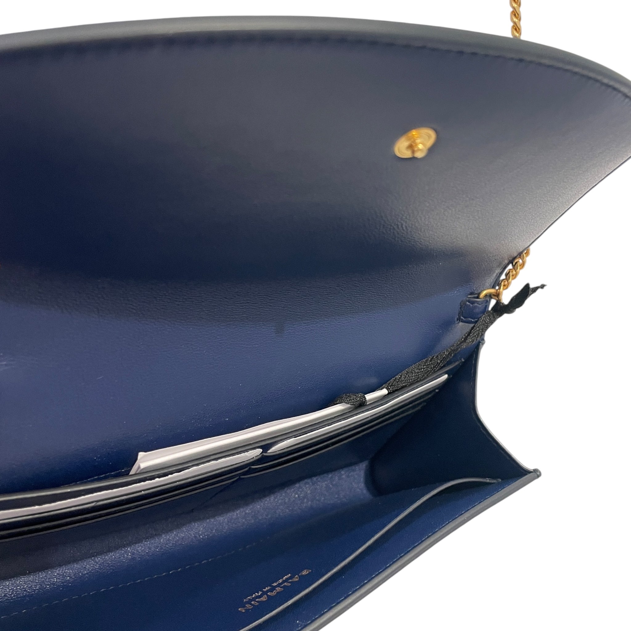 BALMAIN/Cross Body Bag/Leather/NVY/GOLD HARDWARE view 6
