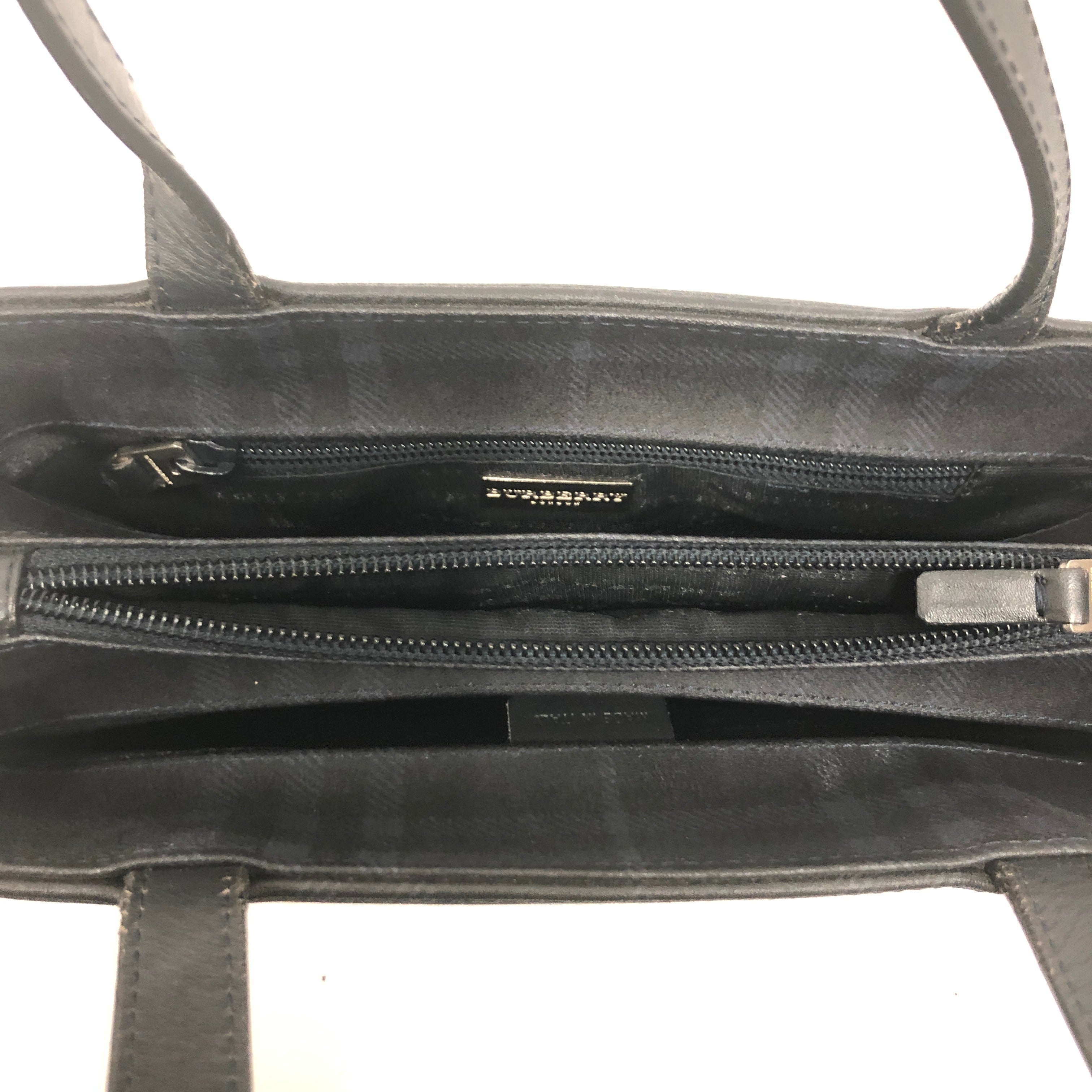 BURBERRY/Hand Bag/Plaid/Leather/NVY/ view 6