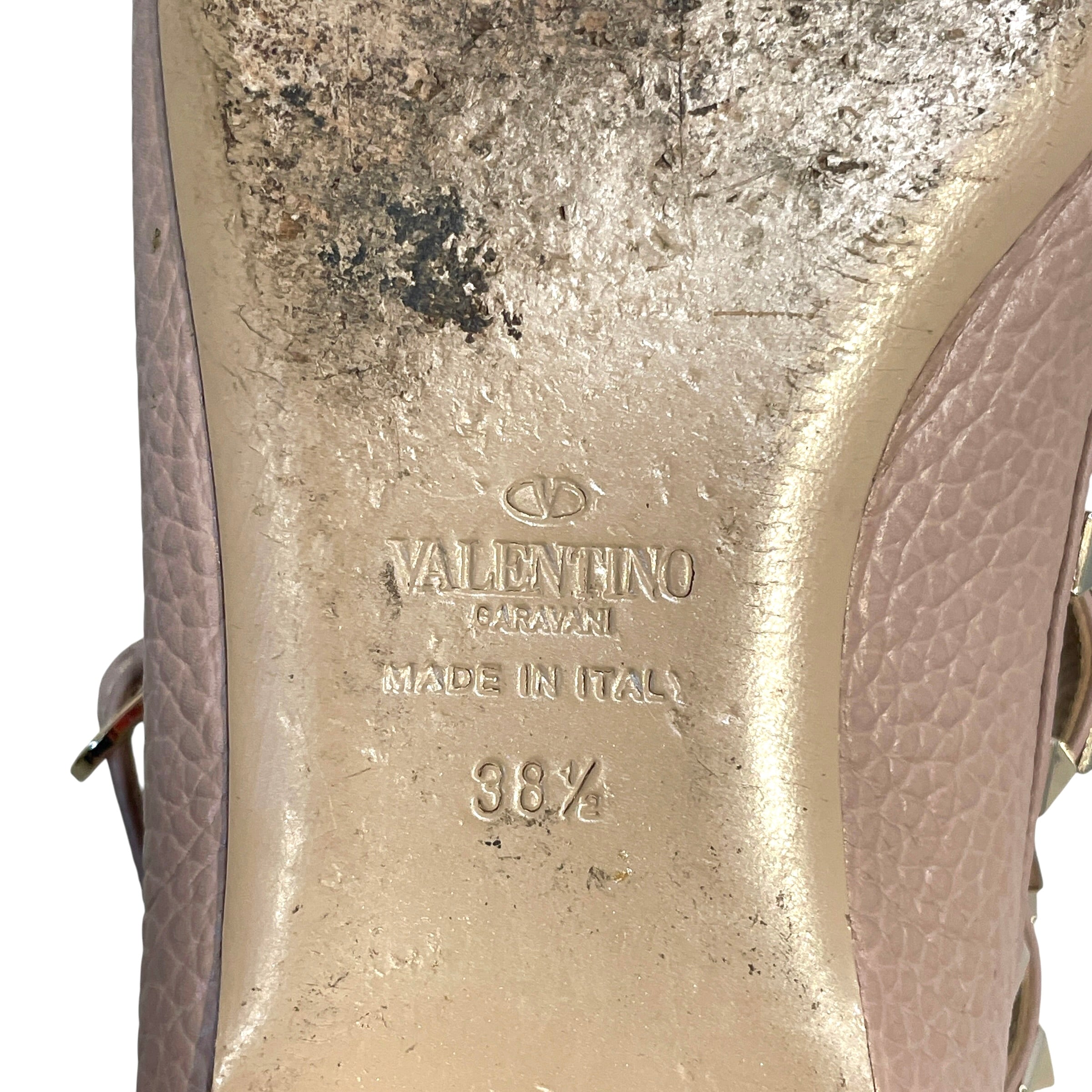 VALENTINO/Flat Shoes/EU 38.5/Leather/PNK/Studded view 4