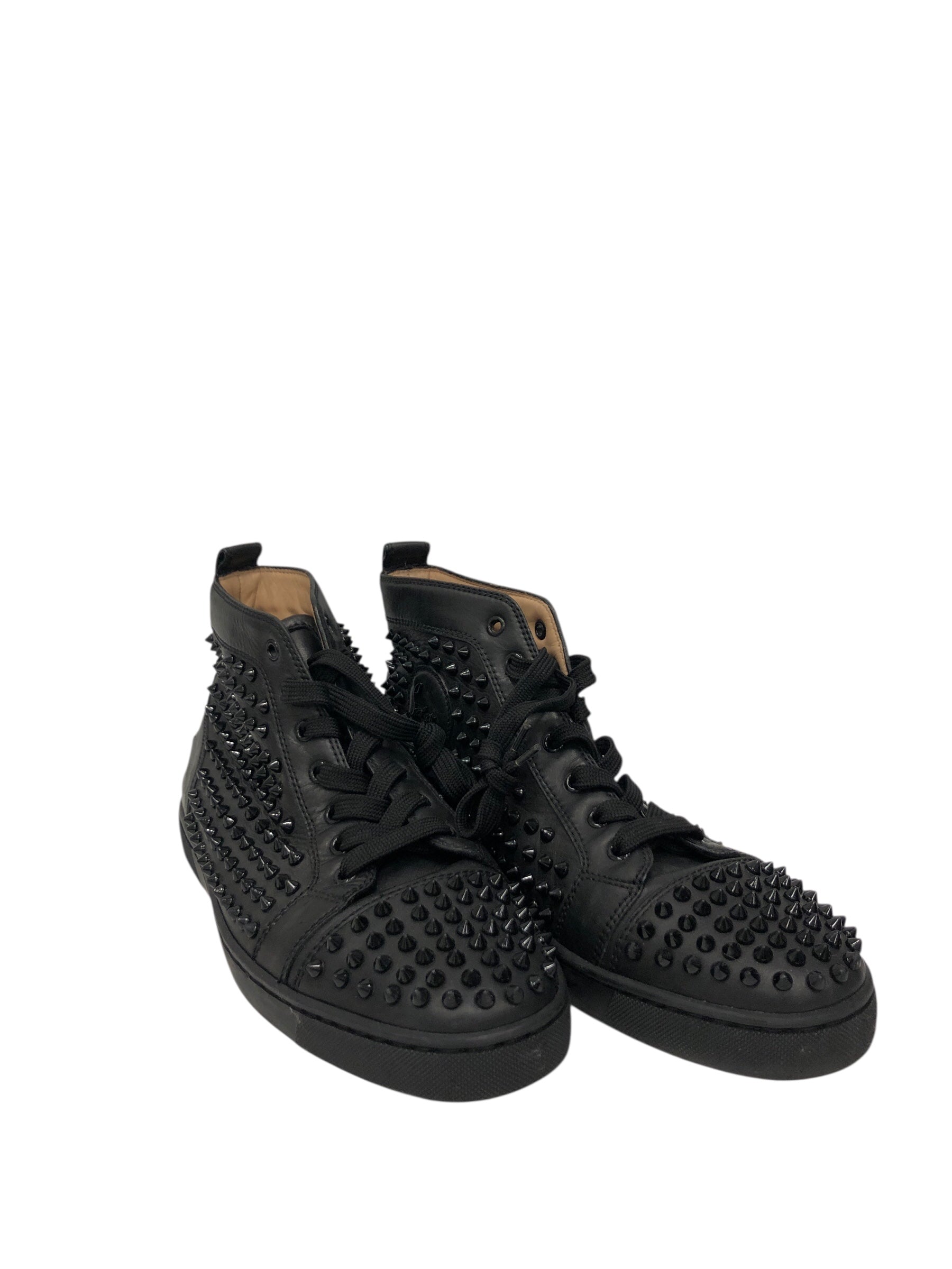 Christian Louboutin/Hi-Sneakers/US 10/Leather/BLK/High Spike Sneakers view 1