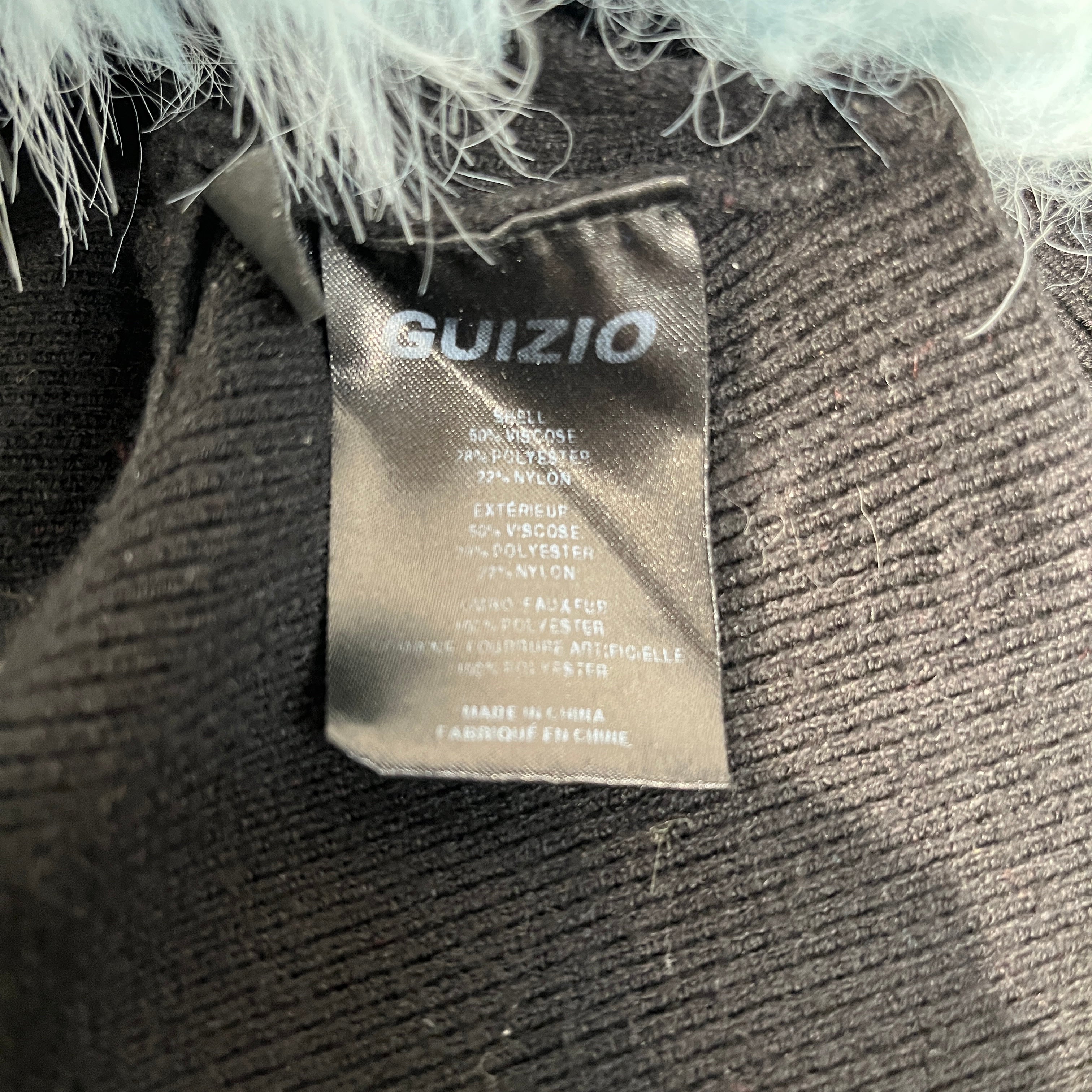 GUIZIO/Tops/XS/Cotton/BLK/faux fur collar and cuff view 4