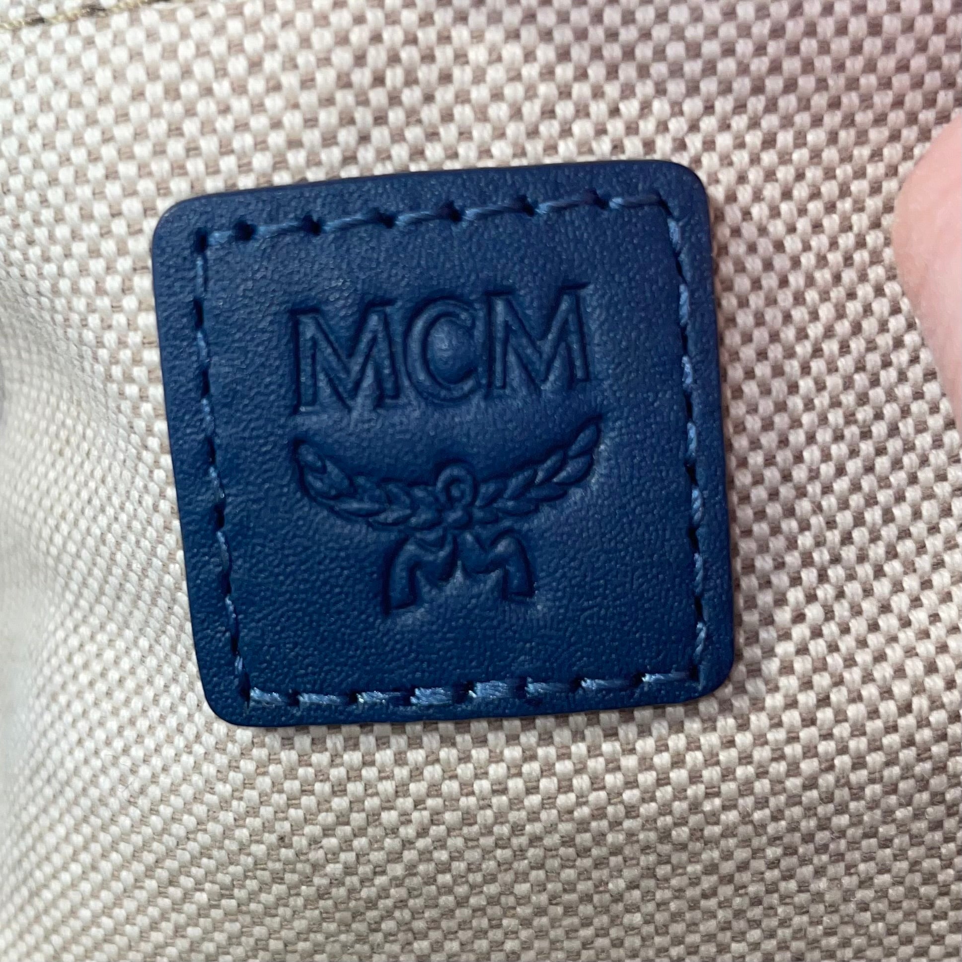 MCM/Cross Body Bag/Monogram/Cotton/BLU/ view 4