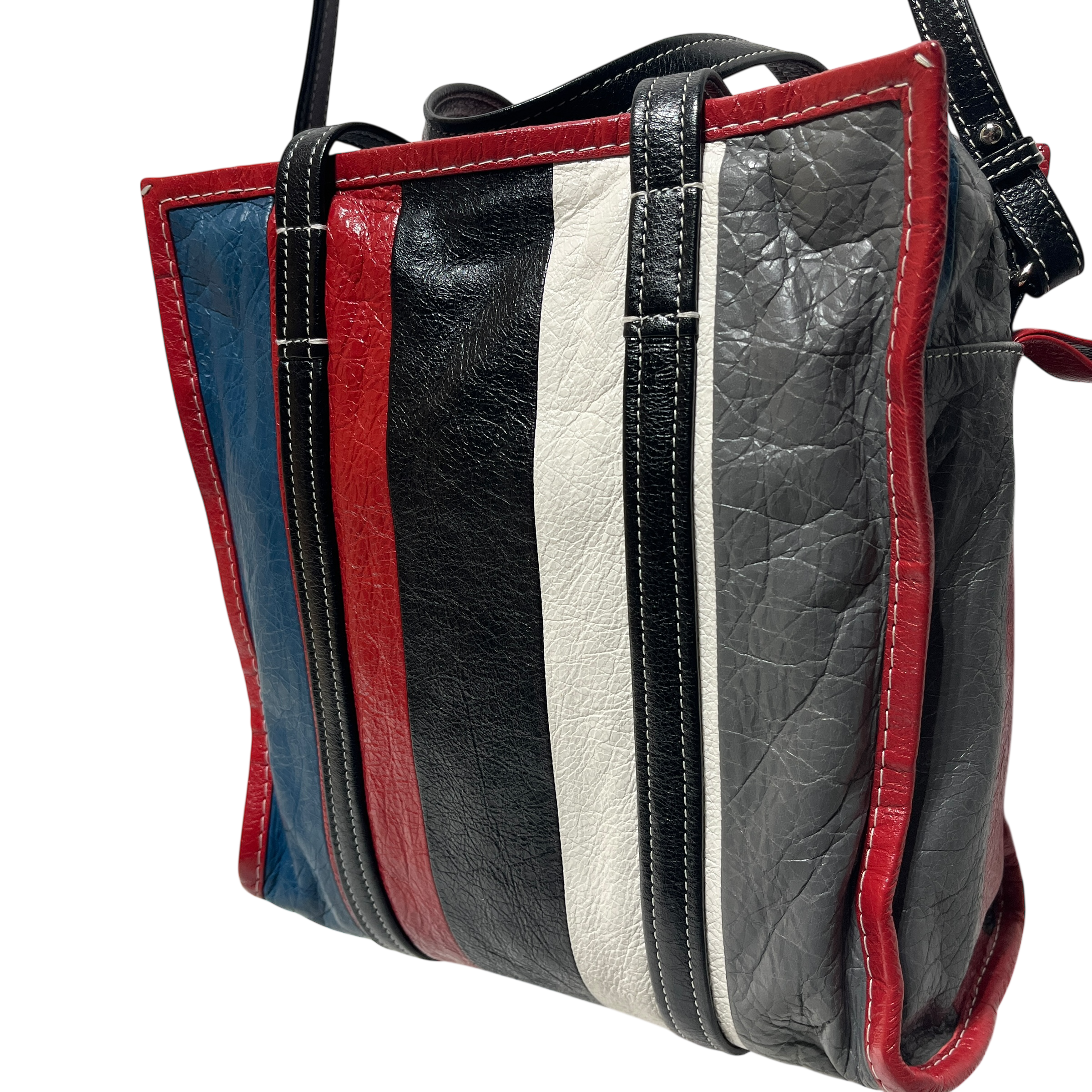 BALENCIAGA/Cross Body Bag/Stripe/Leather/MLT/MULTICOLOR BAZAR TOTE view 4