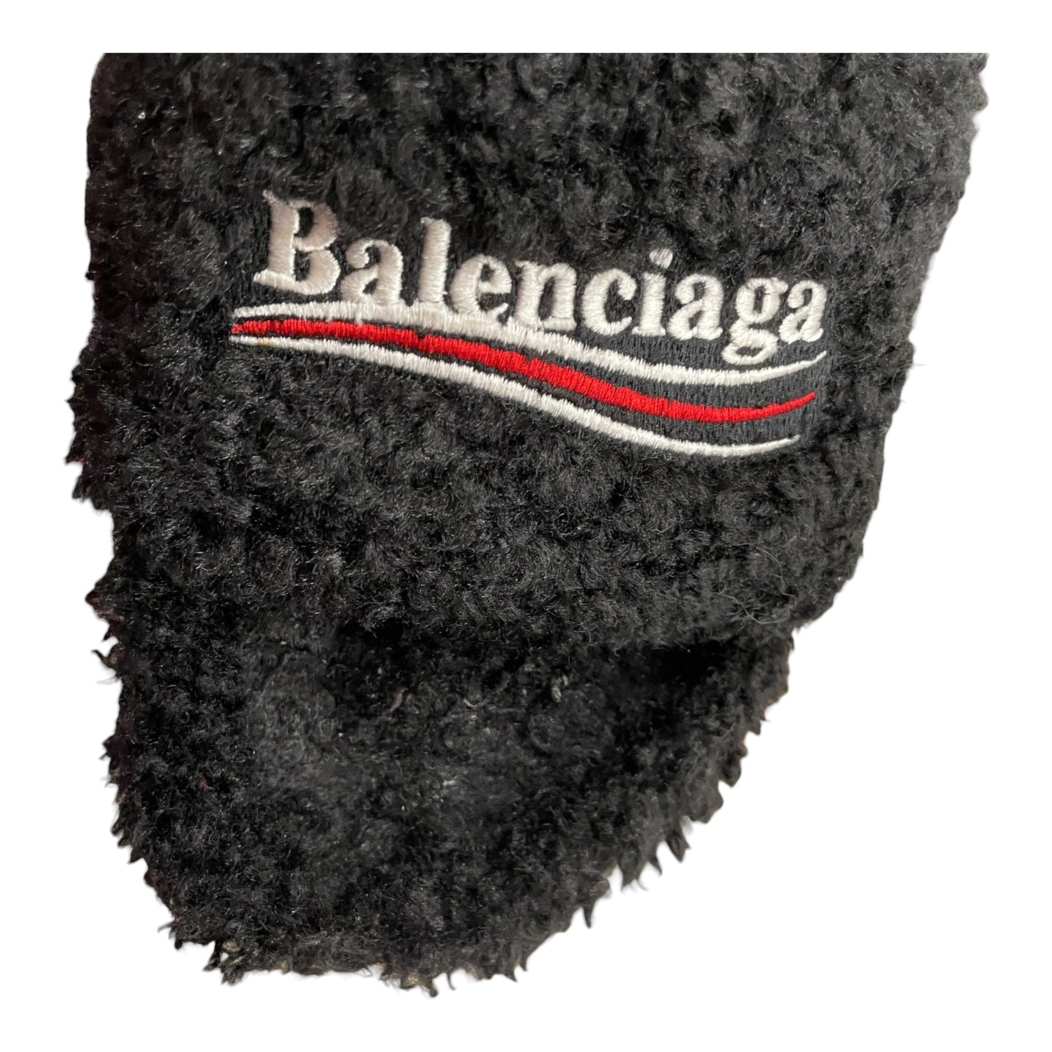 BALENCIAGA/Heels/EU 38.5/Fake Fur/BLK/WHITE RED LOGO view 4