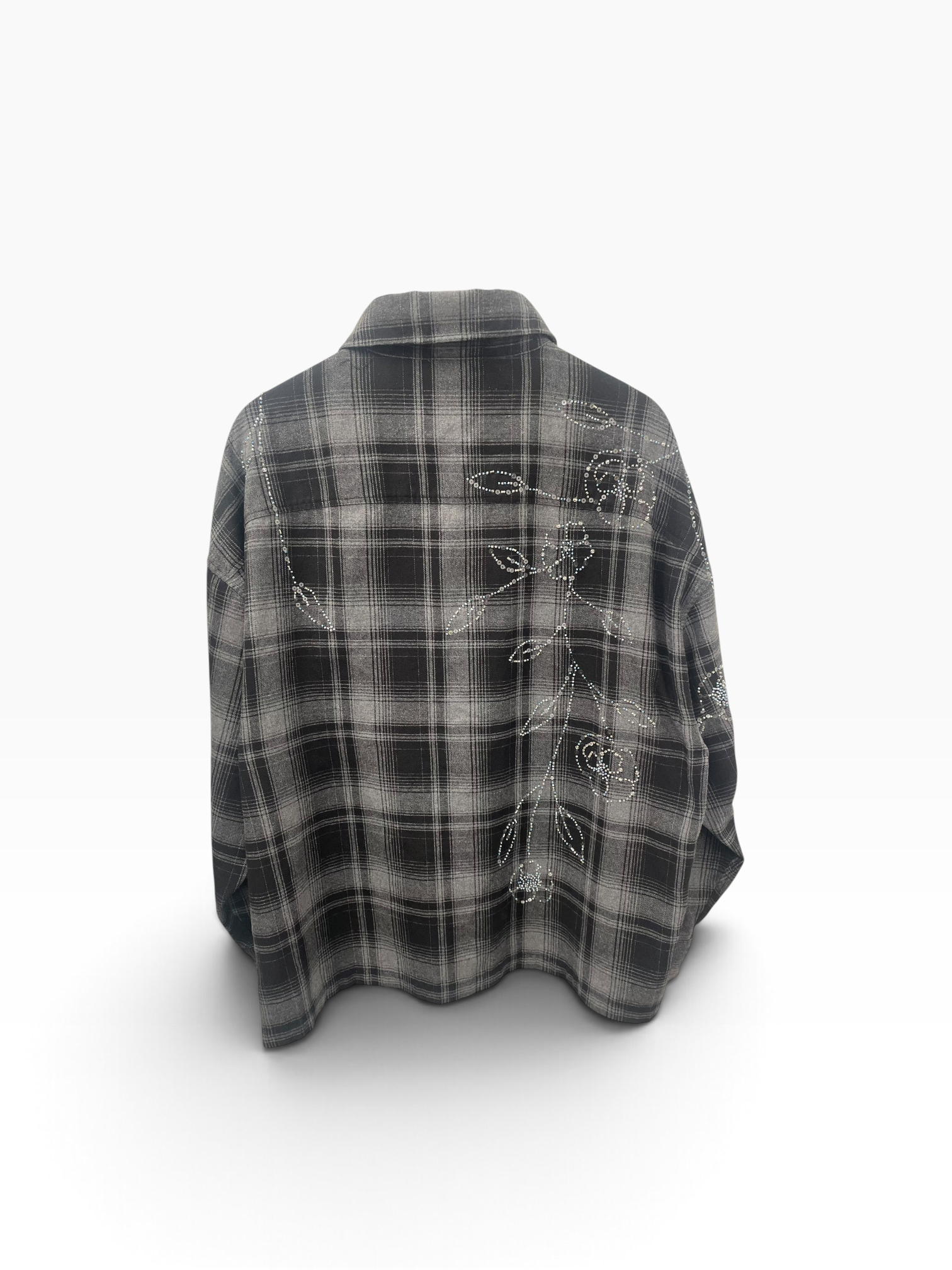 NAHMIAS/LS Shirt/L/Polyester/GRY/Plaid/EMBROIDERED FLANNEL view 1