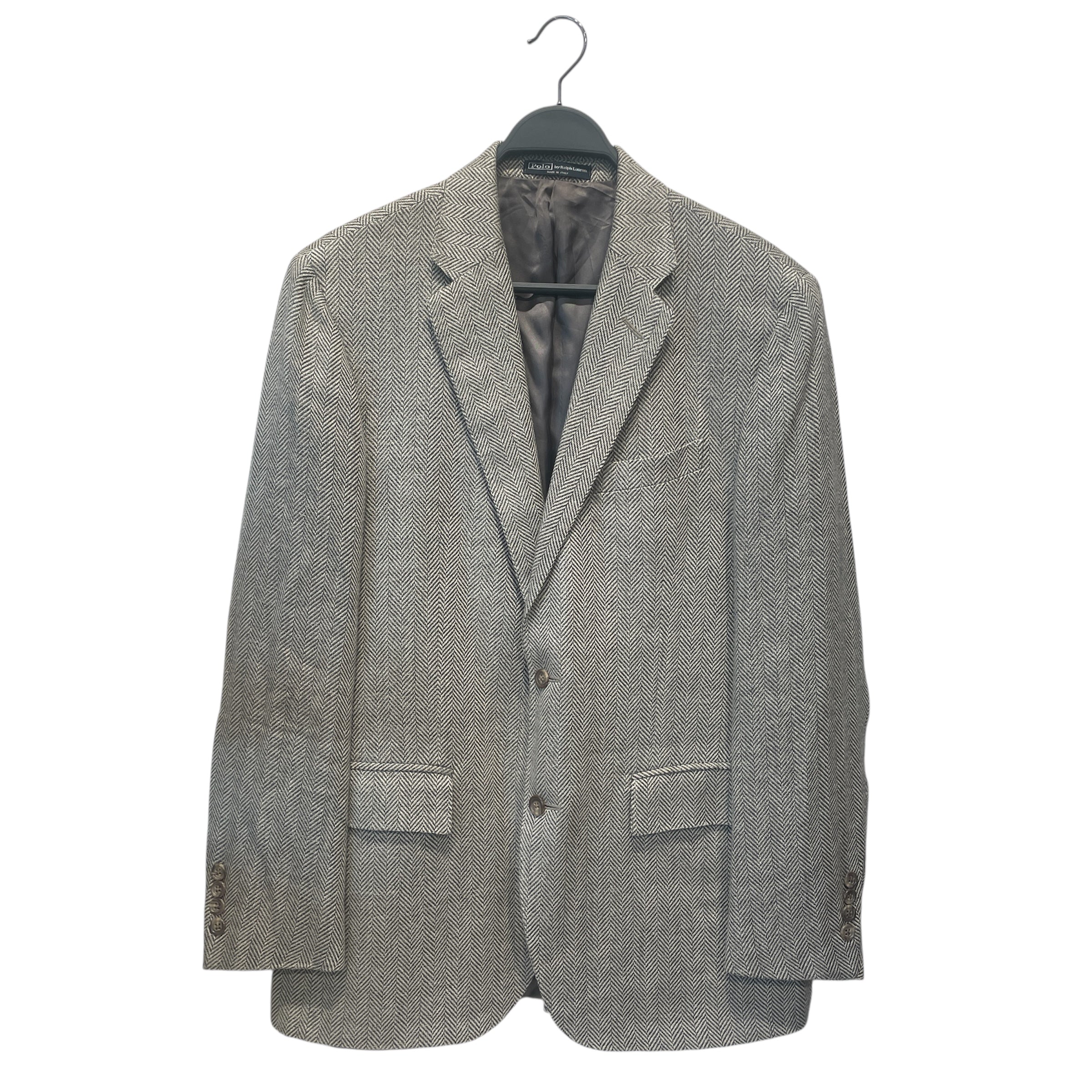 POLO RALPH LAUREN/RALPH LAUREN/Tailored Jkt/42/Wool/GRY/Herringbone/VINTAGE MADE IN ITALY / 42R view 1