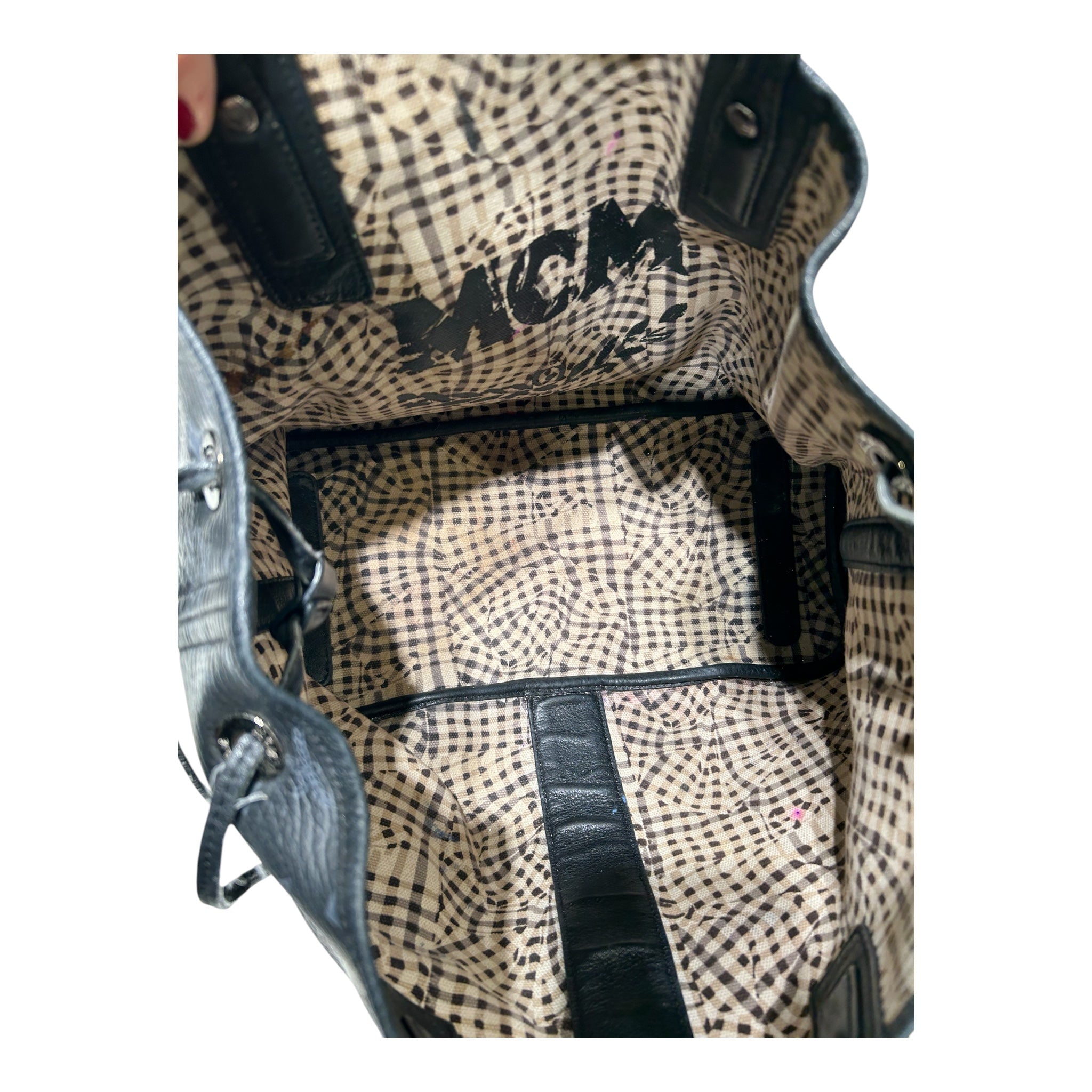 MCM/Hand Bag/Monogram/Leather/BLK/Tote Hand Bag view 8