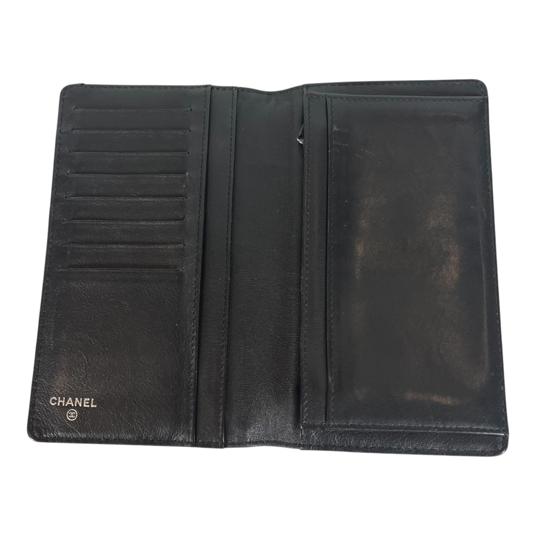 CHANEL/Long Wallet/Leather/BLK/L's/QUILTED PATENT LEATHER WALLET view 4