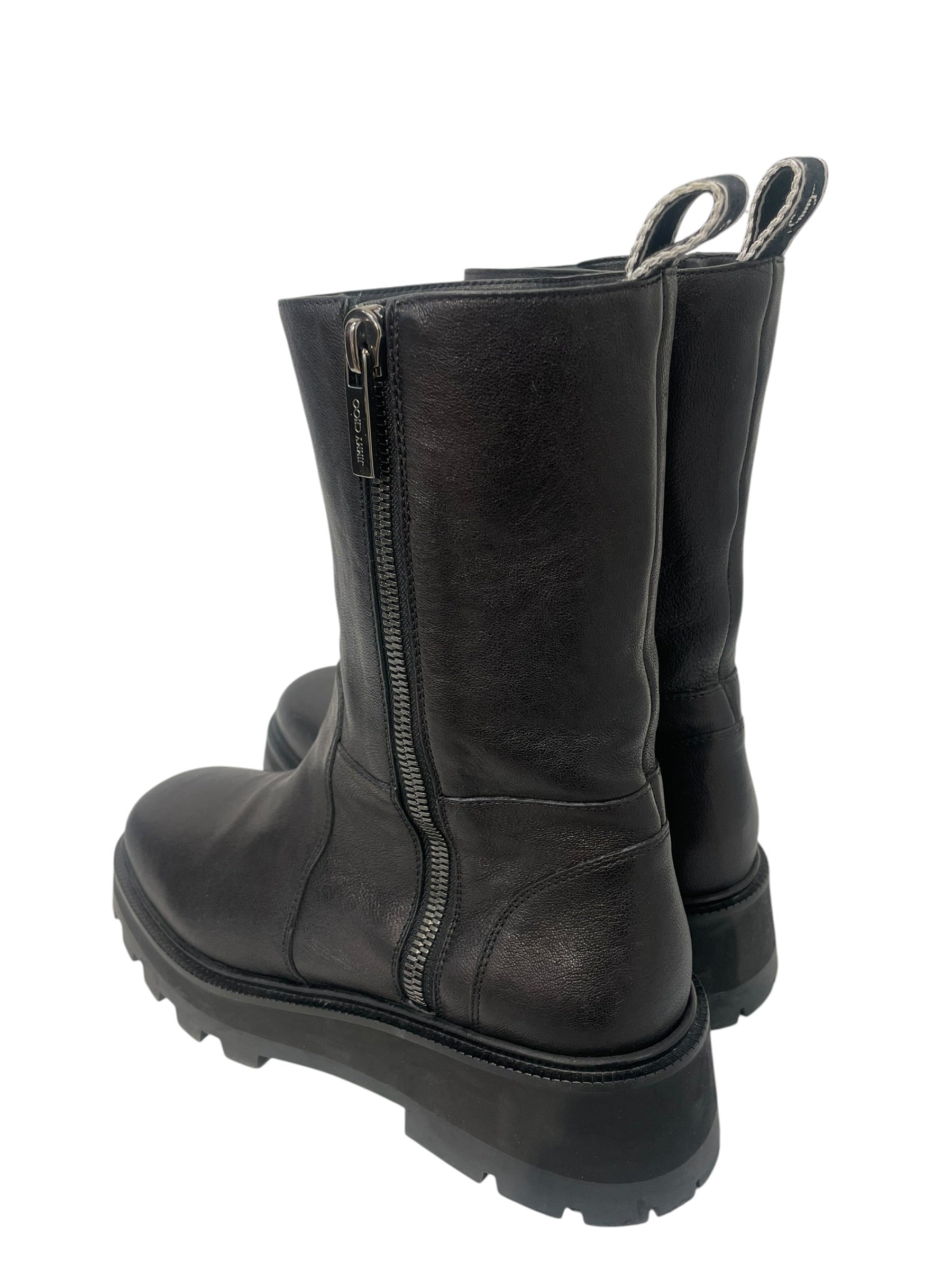 JIMMY CHOO/Pull-On Boots/EU 42/Leather/BLK/zip up bayu boots view 2