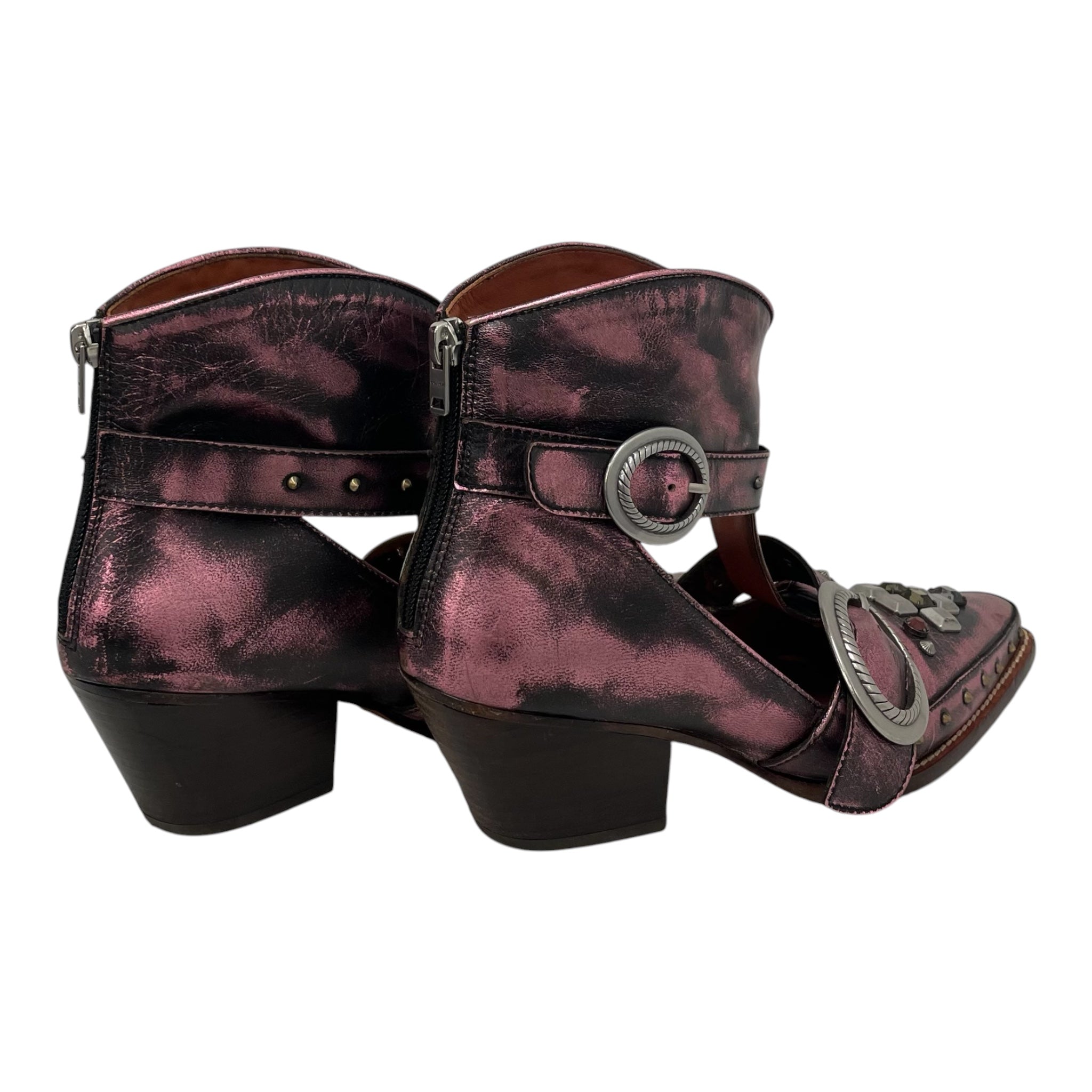 COACH/Dress Shoes/US 8.5/Glitter/Leather/PPL/STUDSTONETIP view 2