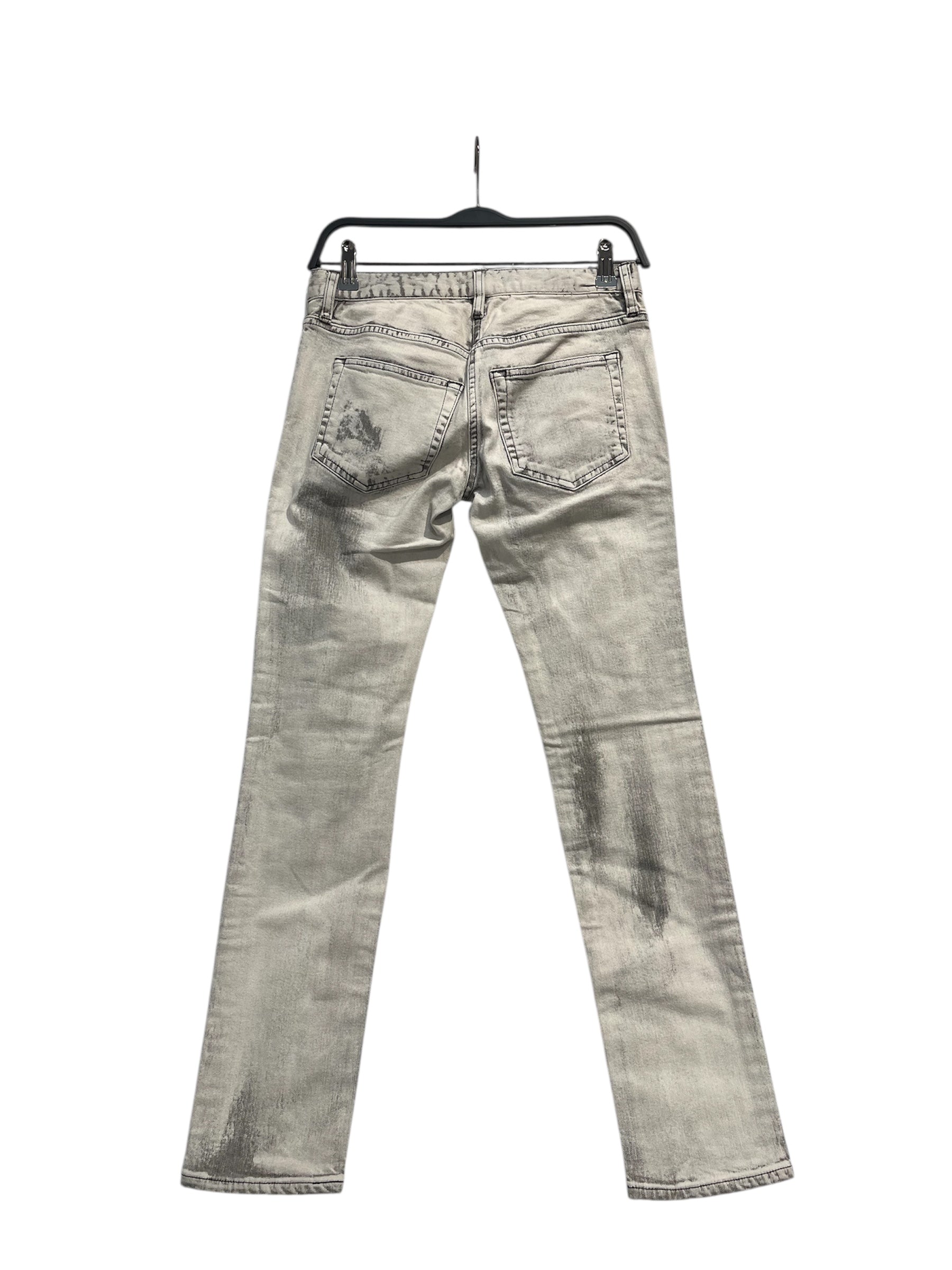 BALMAIN/Skinny Pants/36/Cotton/WHT/grey fading view 2