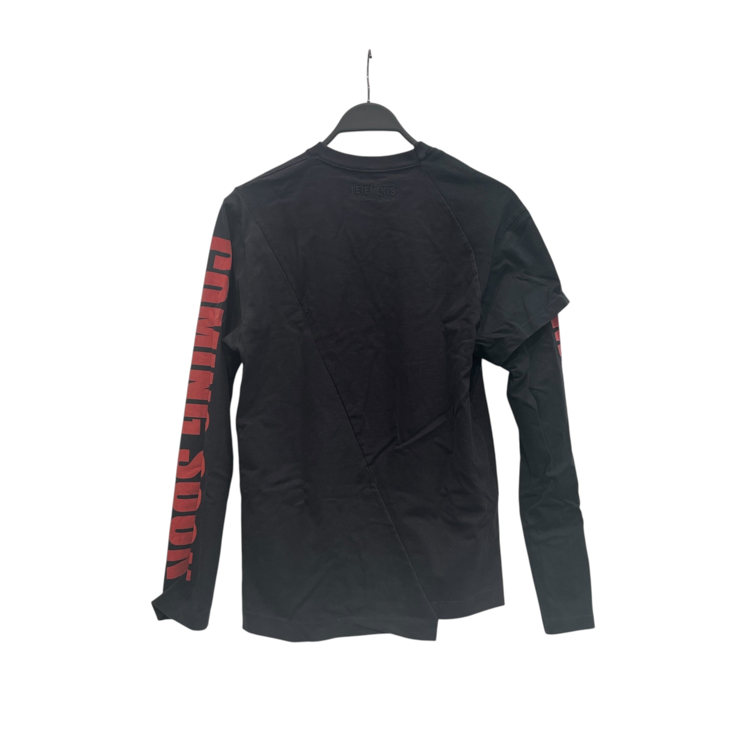VETEMENTS/LS T-Shirt/S/Cotton/BLK/Graphic/2018 RECONSTRUCTED view 2