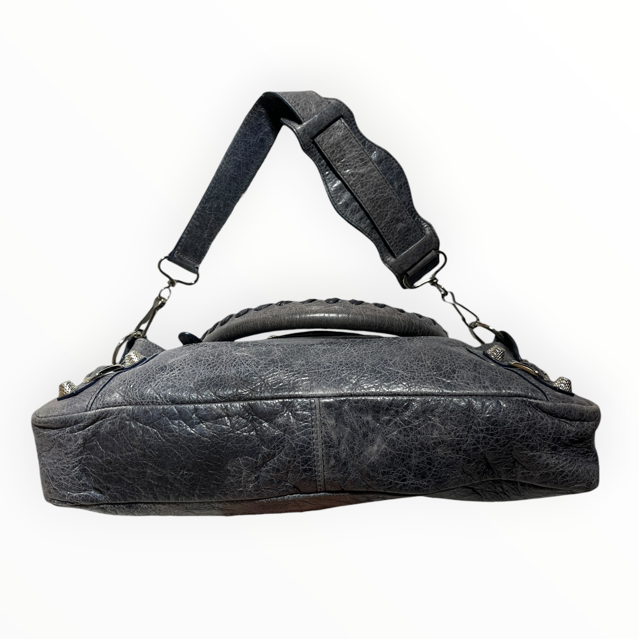 BALENCIAGA/Cross Body Bag/Leather/GRY/MOTO CITY BAG view 3