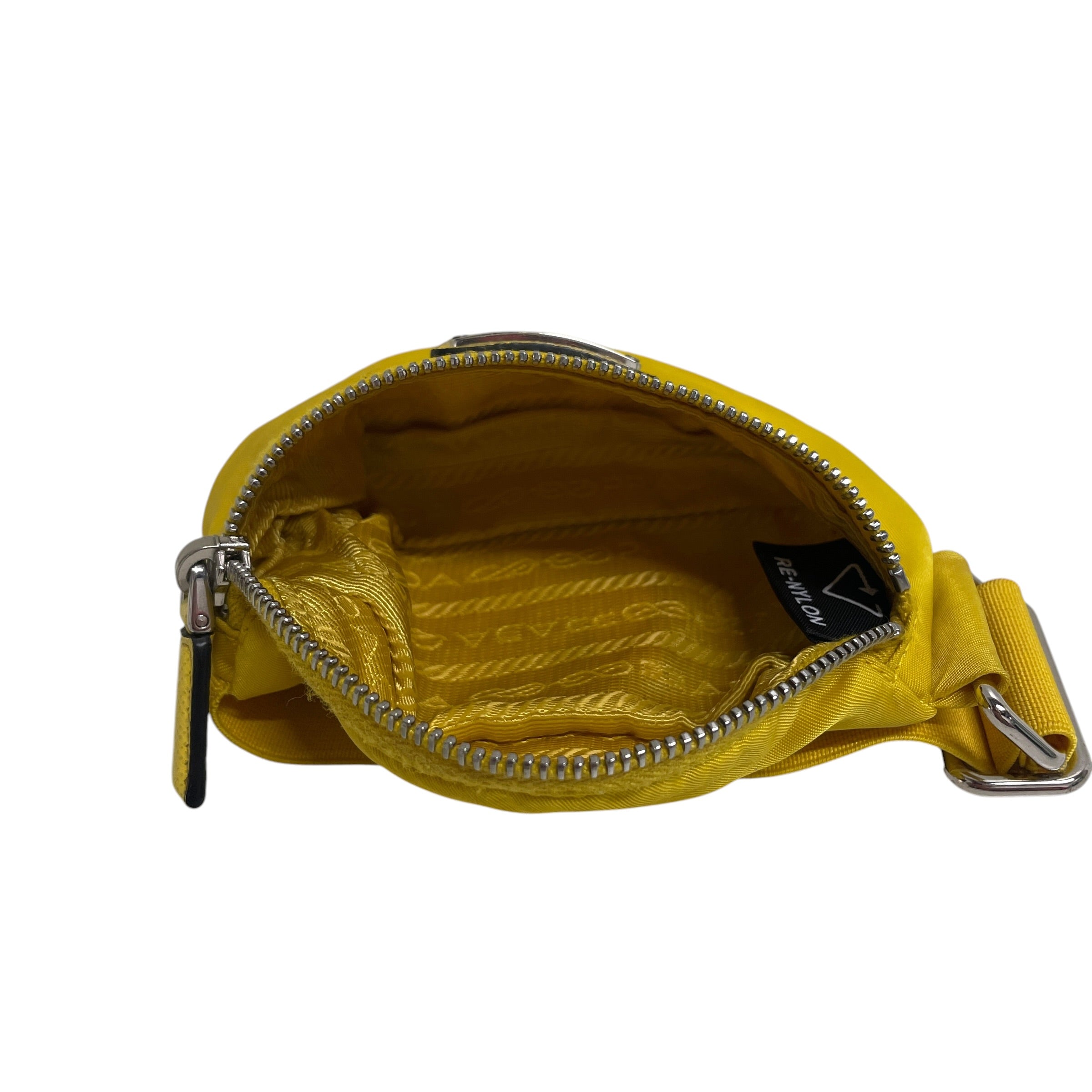 PRADA/Bag/Nylon/YEL/yellow hardware view 4