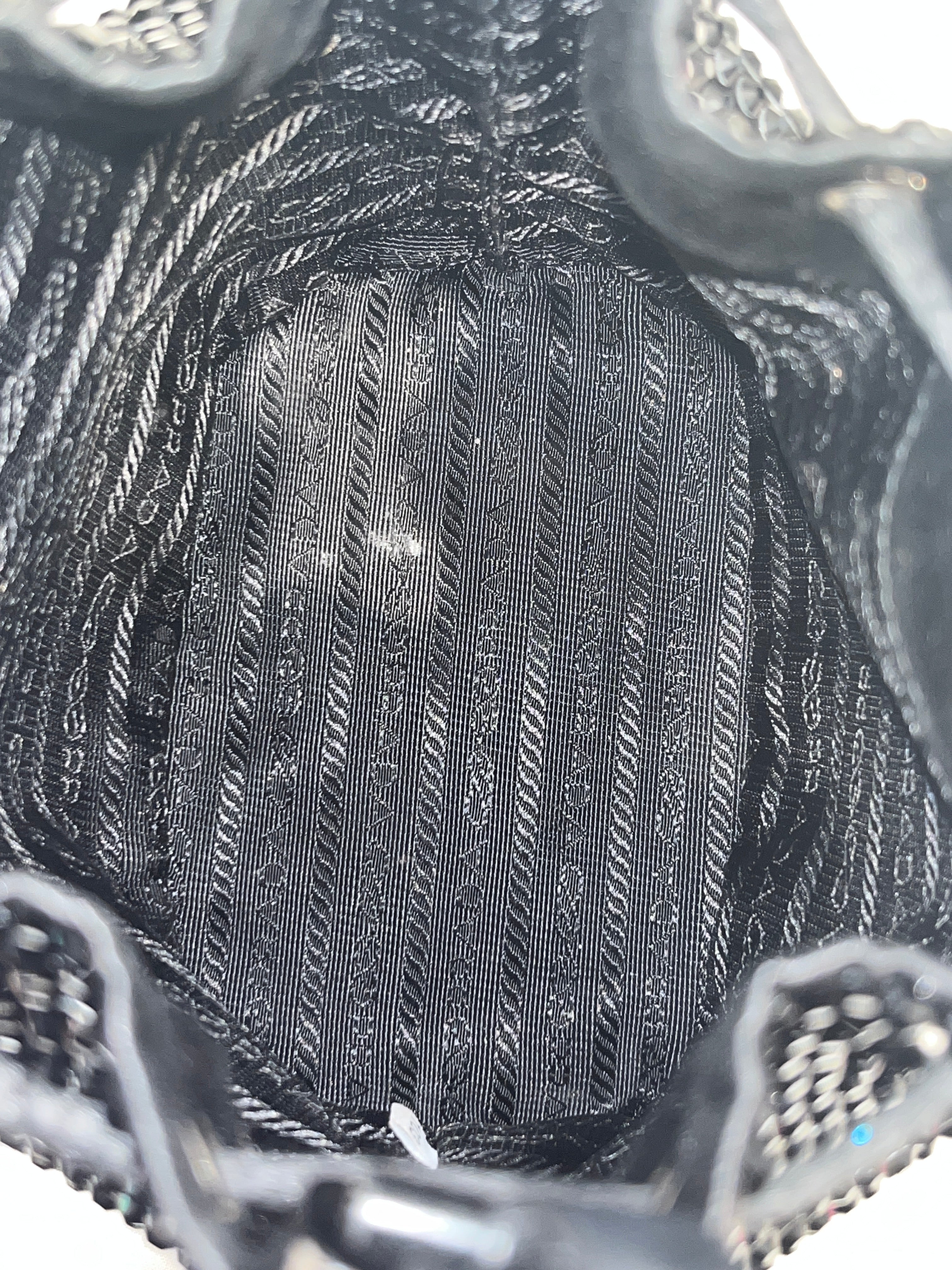 PRADA/Hand Bag/Silk/BLK/BUCKET SATIN CRYSTAL view 4
