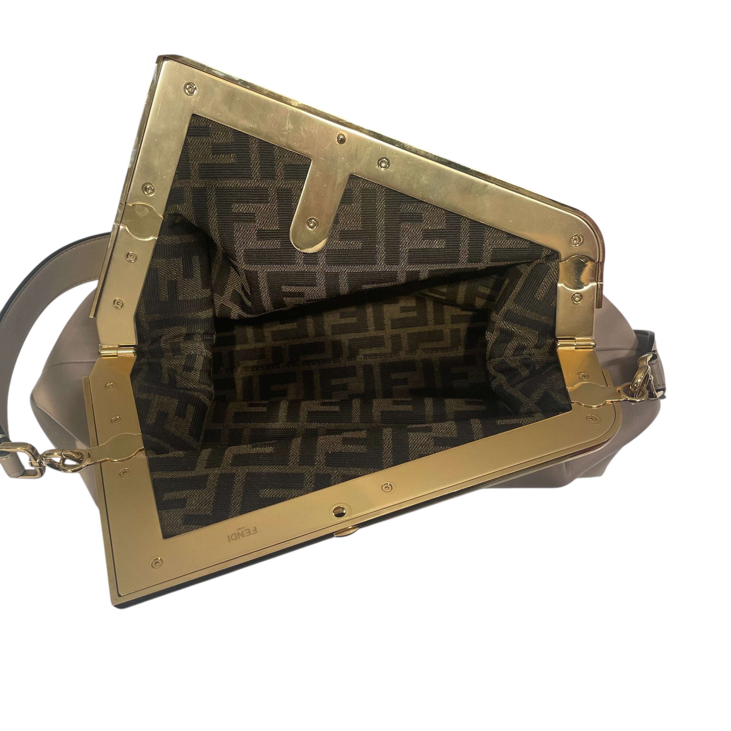 FENDI/Bag/Leather/BEG/asymmetrical sculptural design view 3