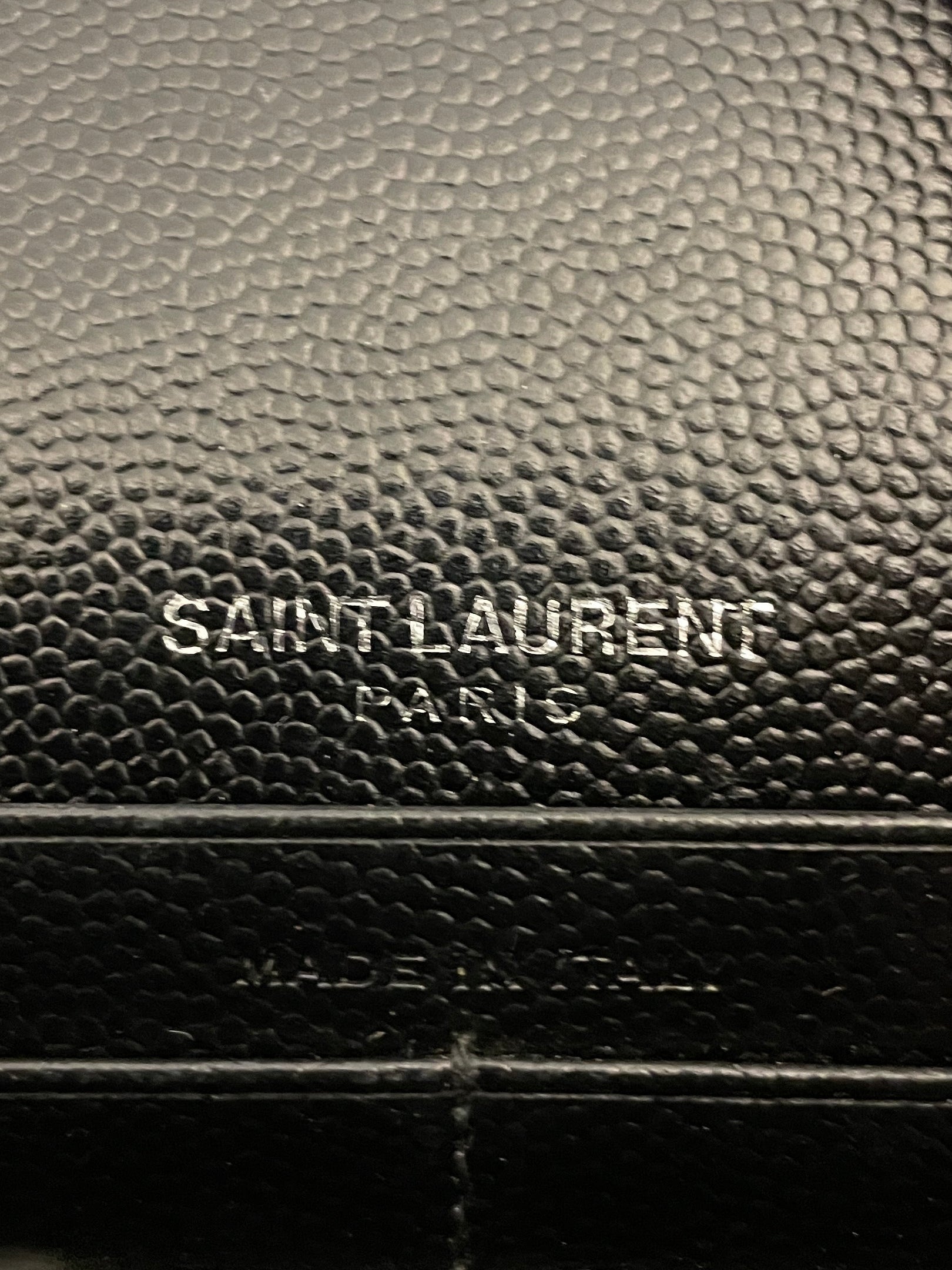 YVES SAINT LAURENT/Cross Body Bag/Leather/BLK/Silver Chain & YSL Logo view 3