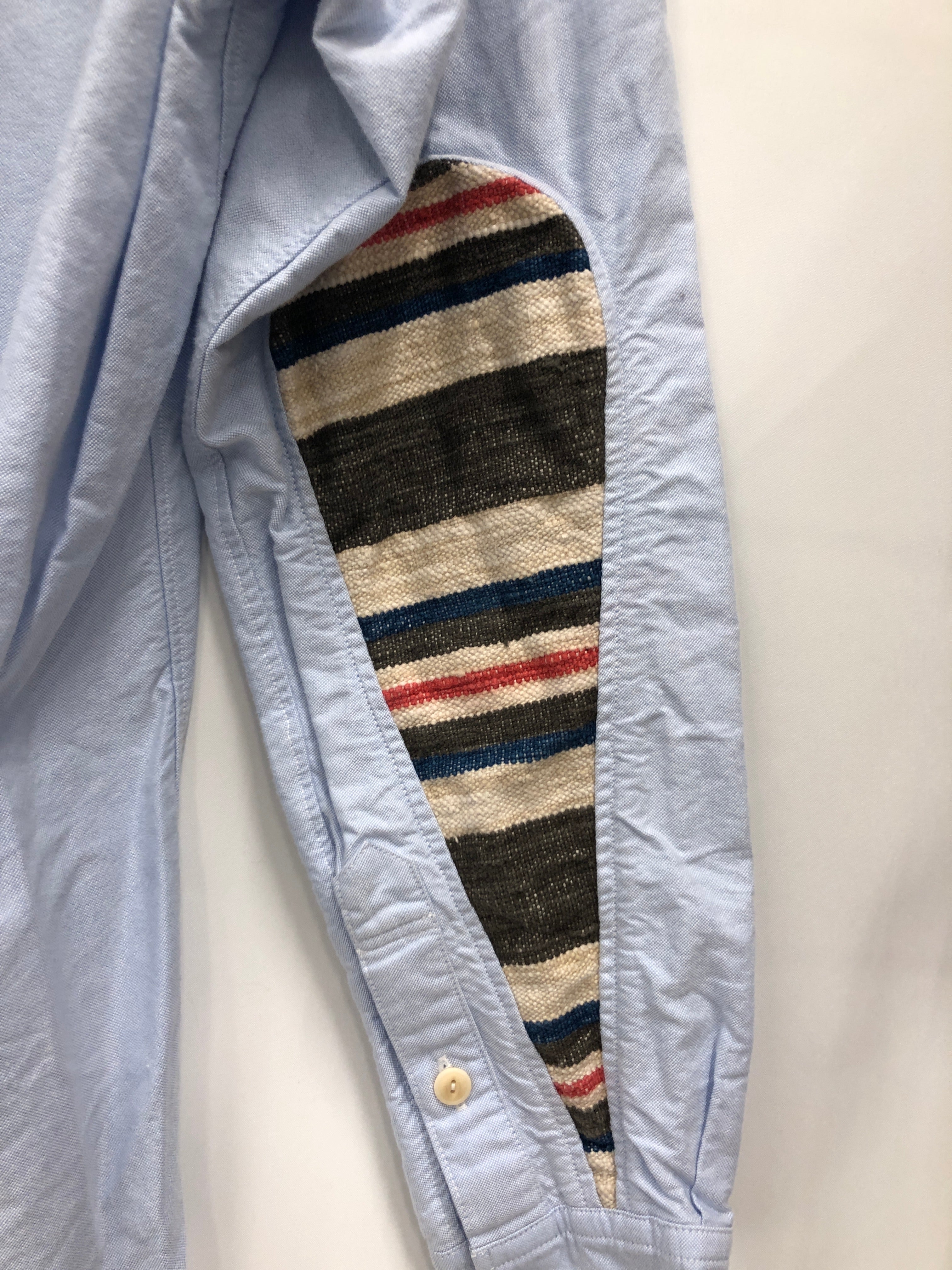 visvim/LS Shirt/1/Cotton/BLU/Striped Elbow Patches view 3