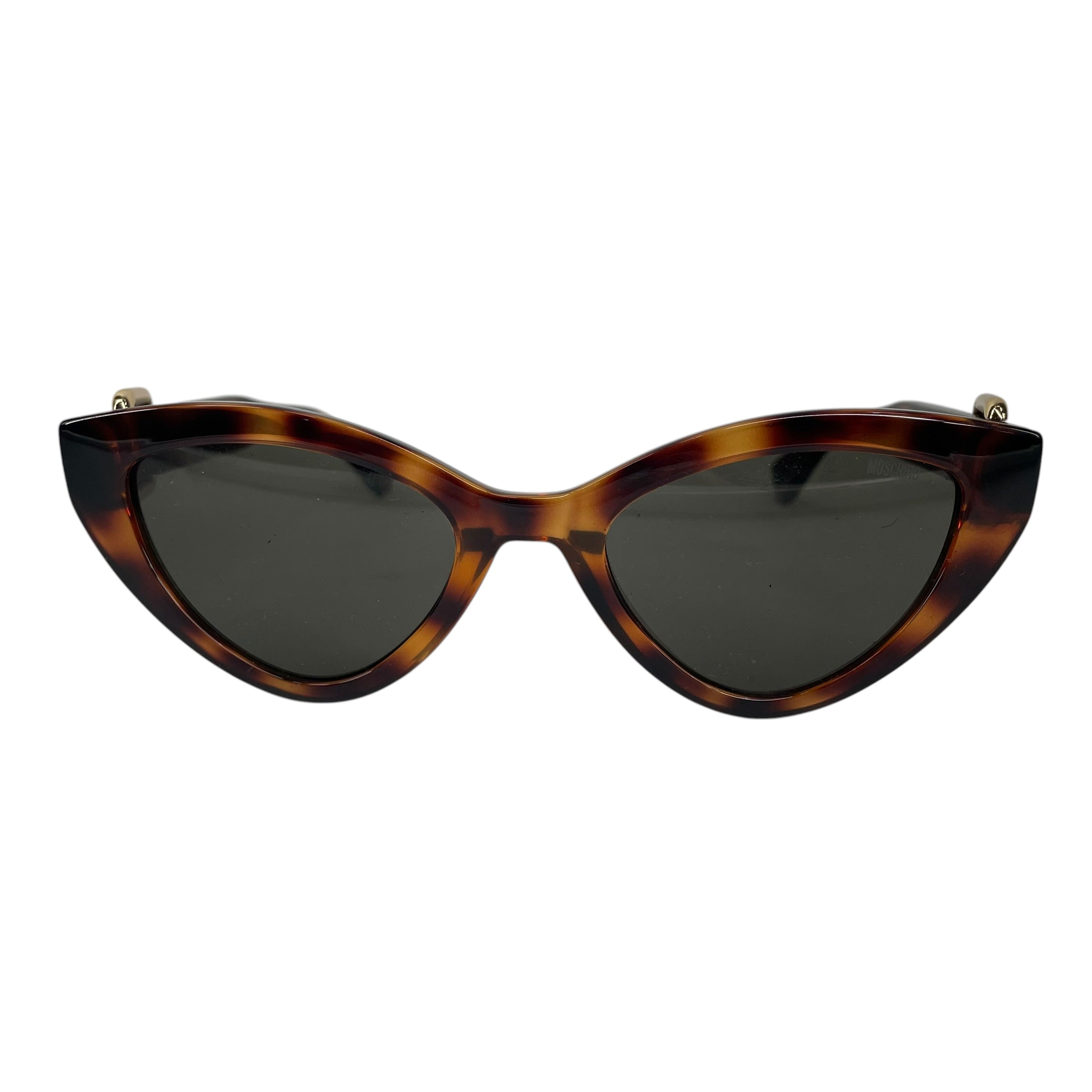 MOSCHINO/Sunglasses/All Over Print/Tortoiseshell Pattern/BRW/Oval/GOLD BELT BUCKLE ON ARMS view 1