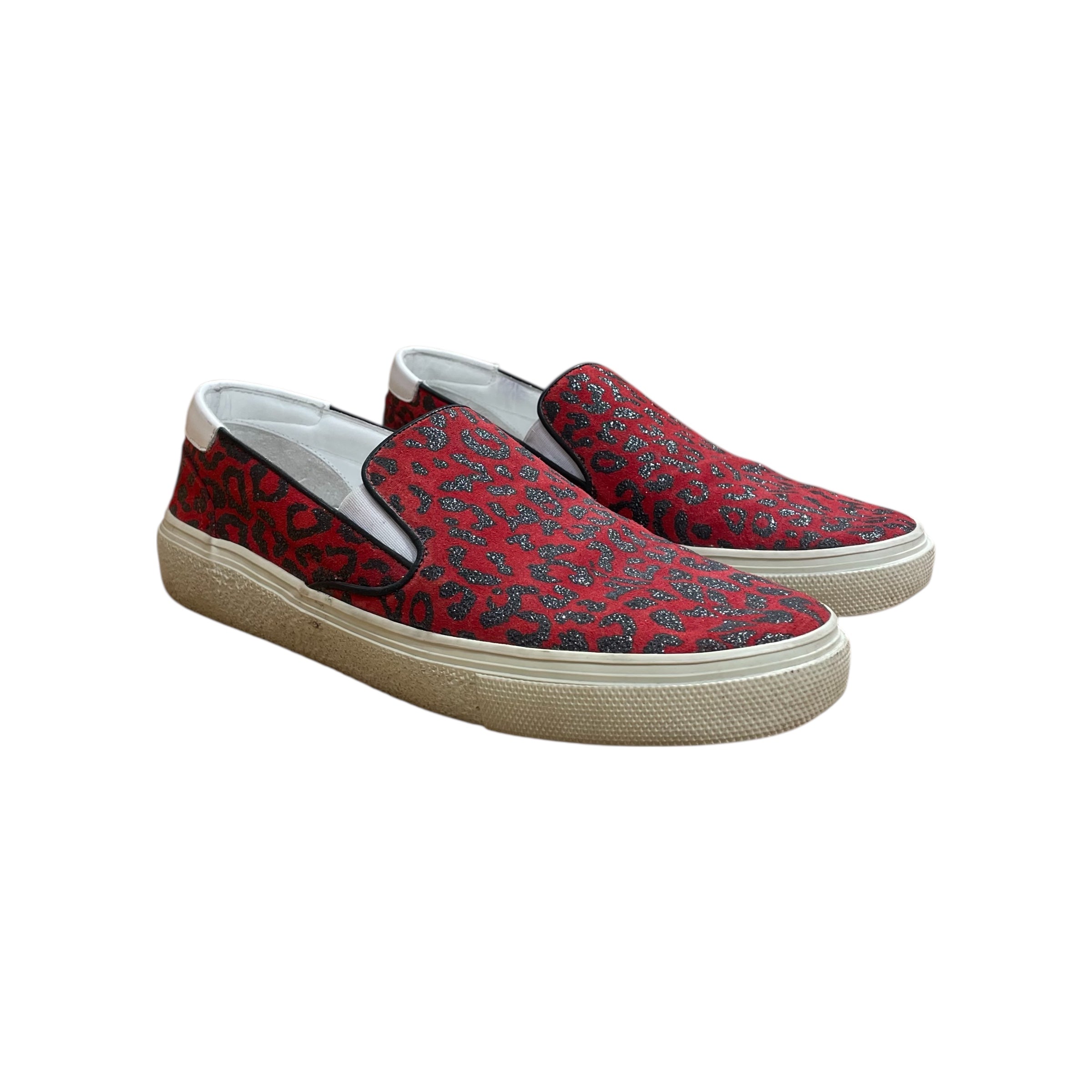 SAINT LAURENT/Low-Sneakers/US 6/Animal Pattern/Suede/RED/VENICE ANIMAL PRINT SNEAKER view 1