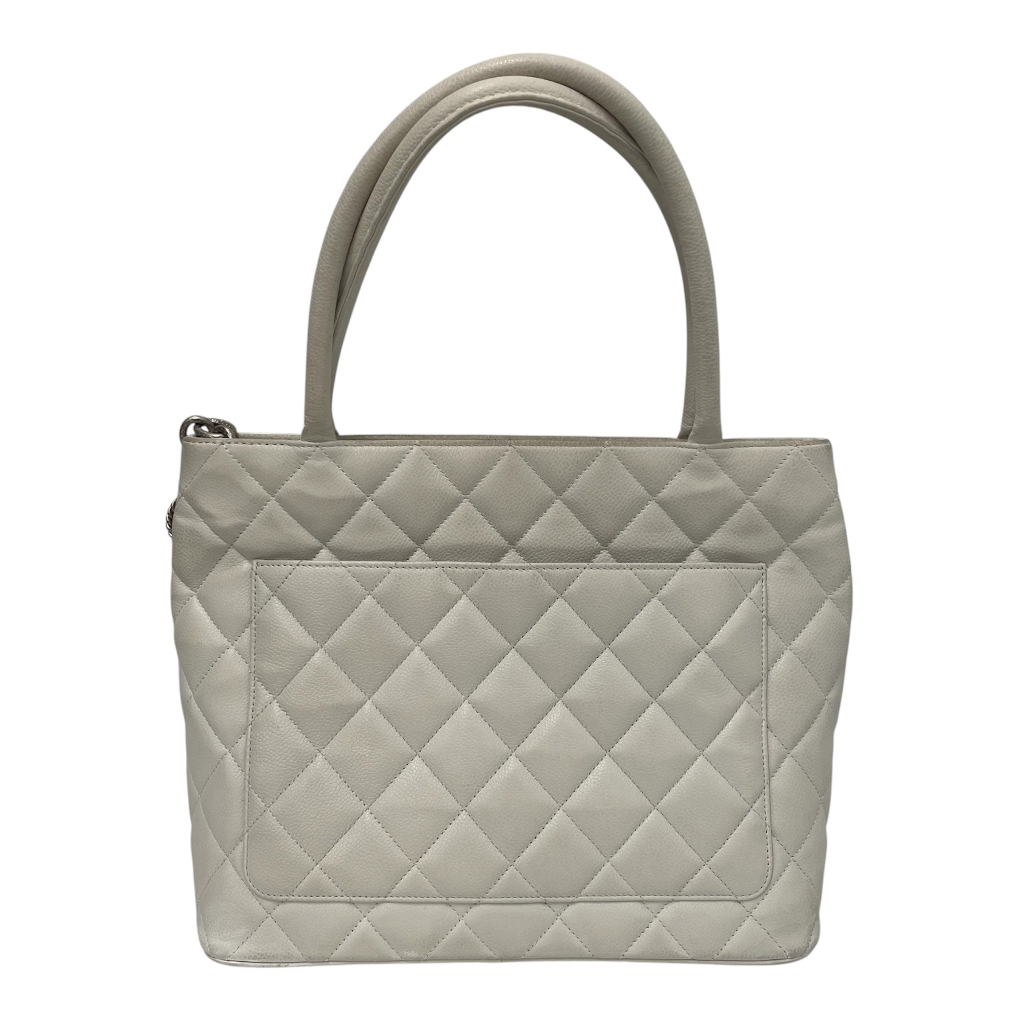 CHANEL/Tote Bag/Leather/WHT/MEDALLION view 2