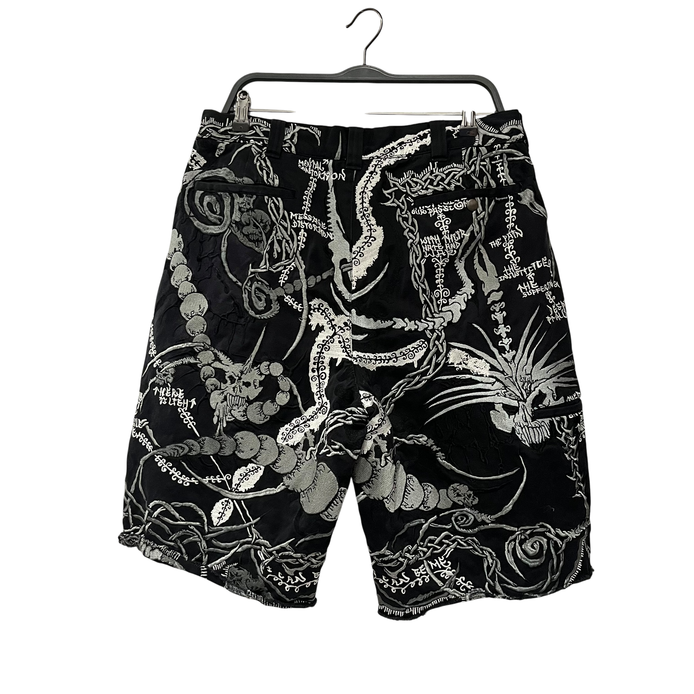Supreme/Shorts/32/Cotton/BLK/All Over Print/wombat embroidered view 2